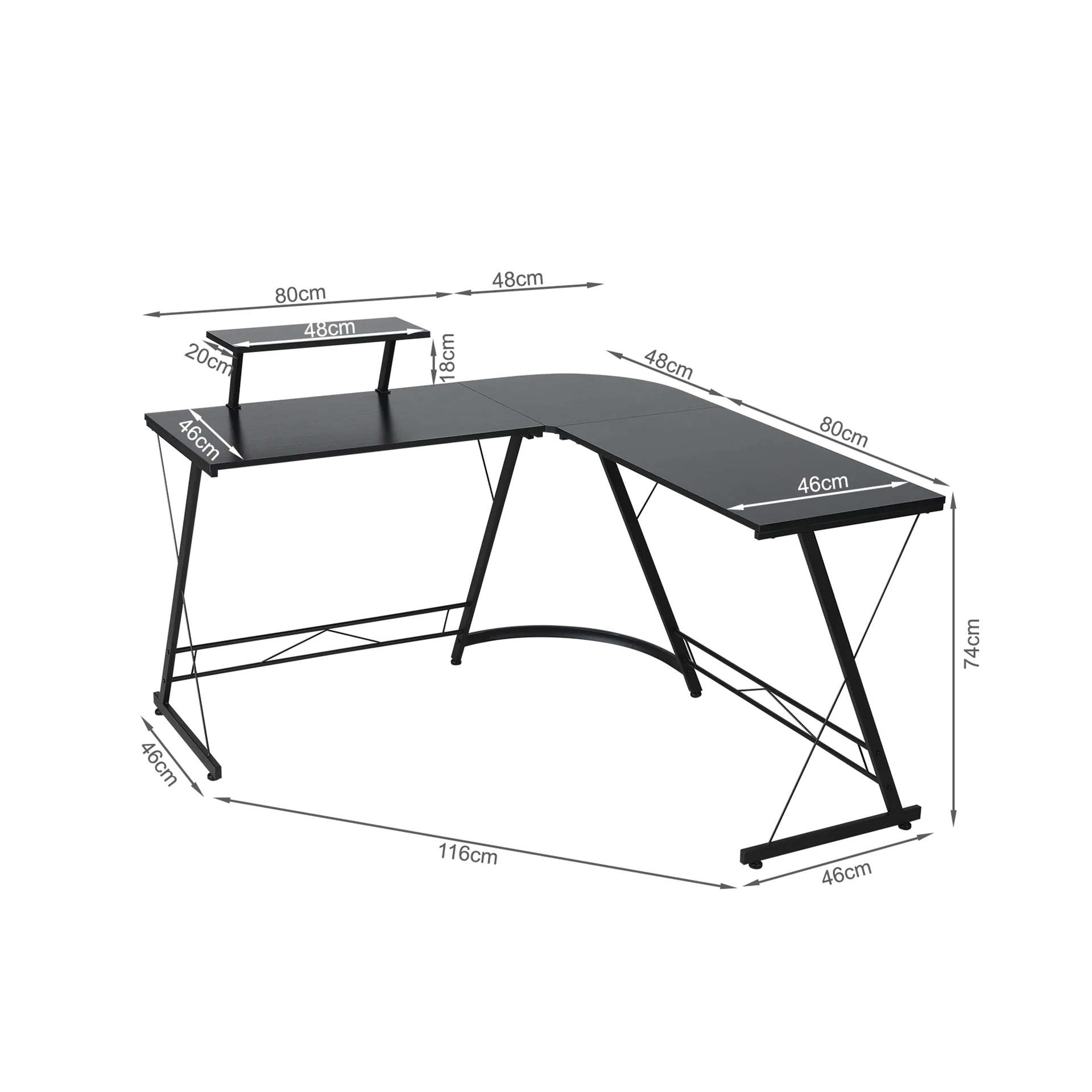 Greyson Computer Corner Desk - Black - Image 9