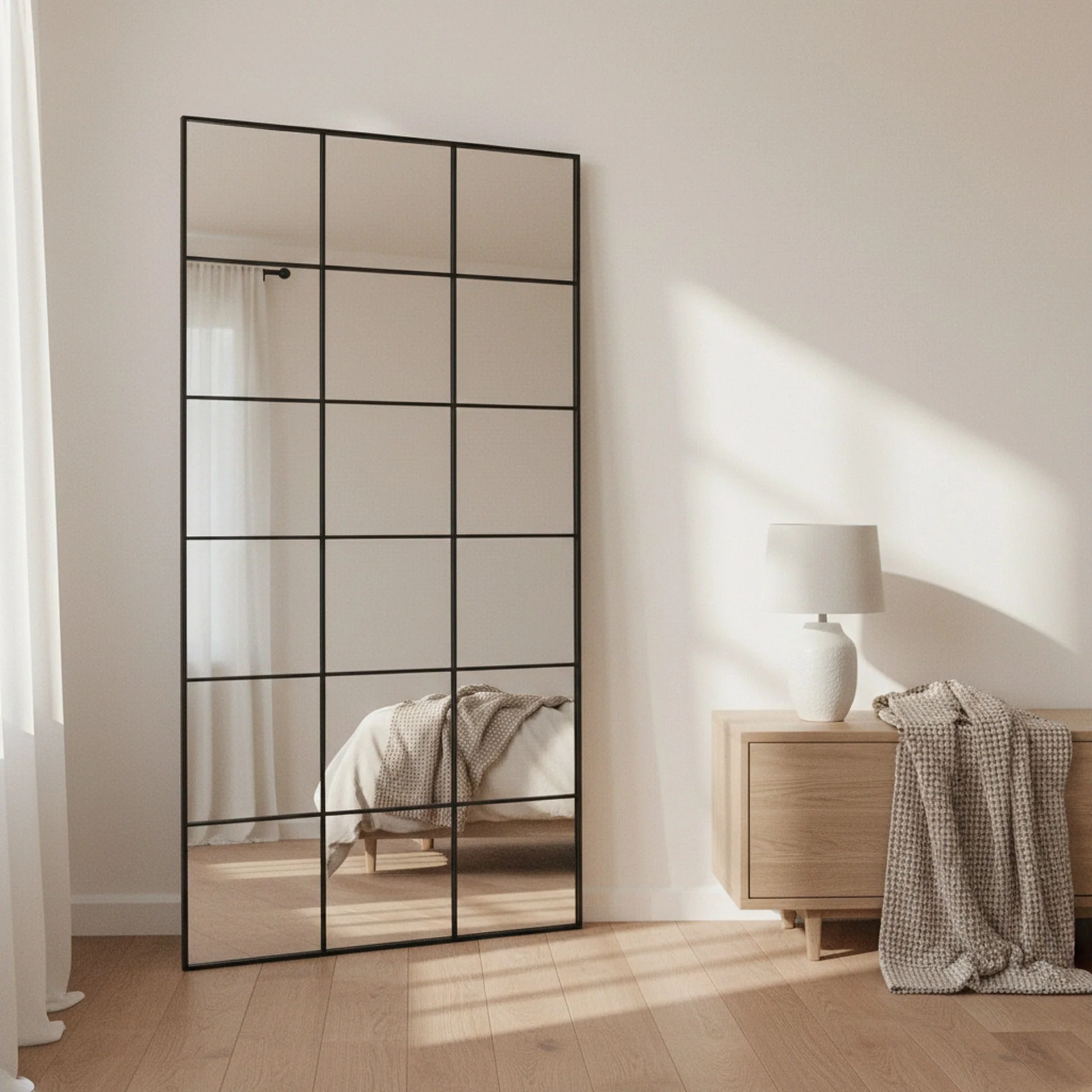 Grid Full Length Mirror - Black - Image 4