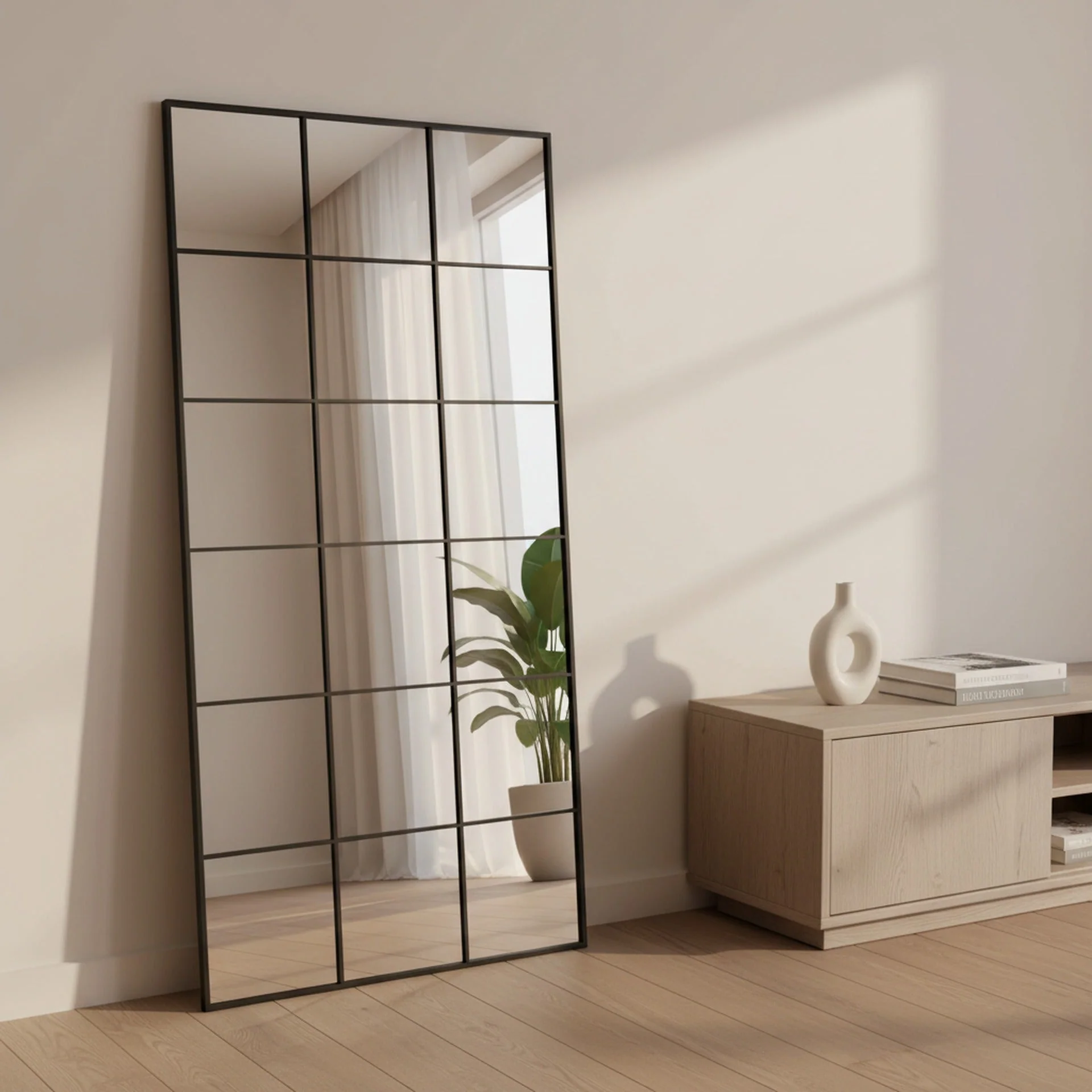 Grid Full Length Mirror - Black - Image 6