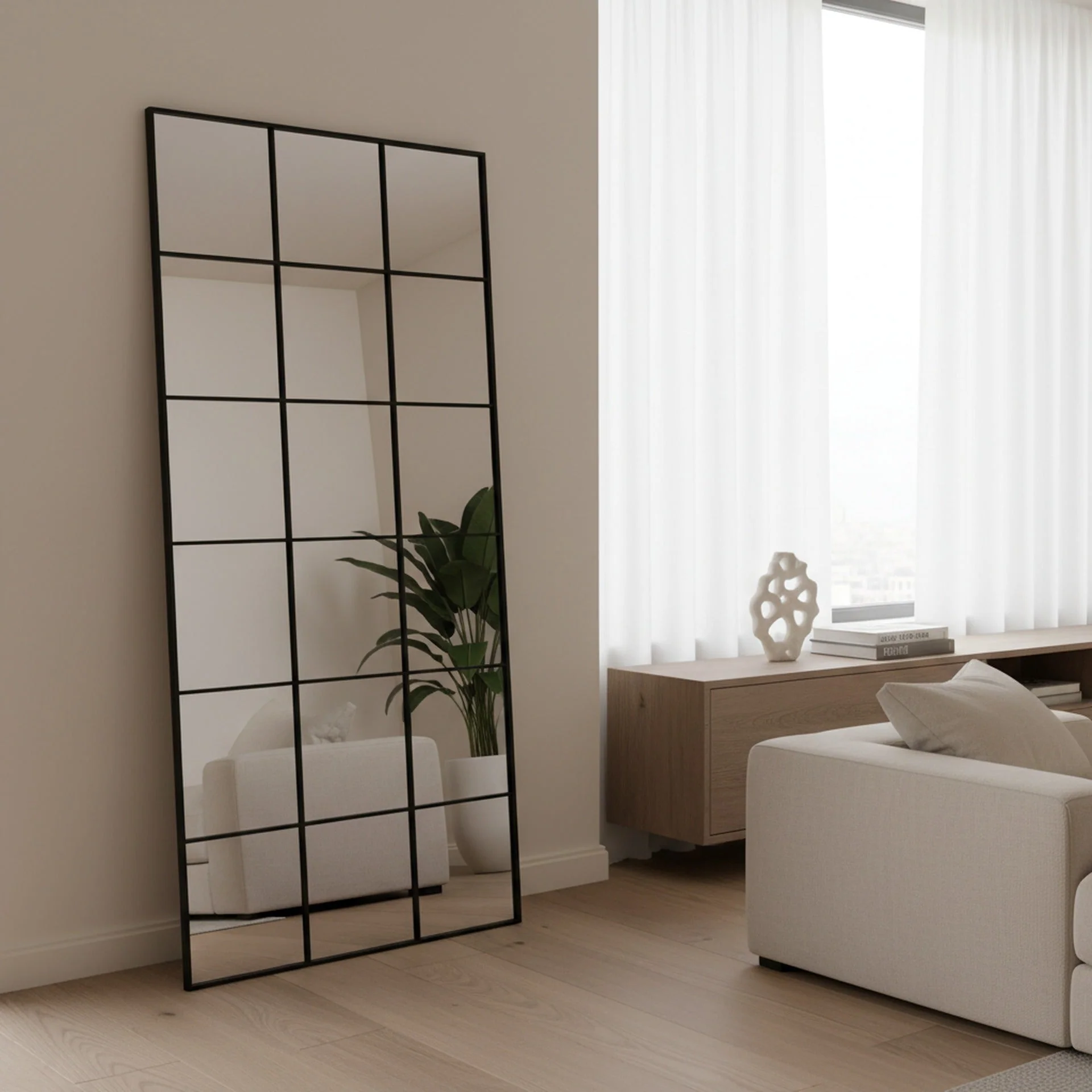 Grid Full Length Mirror - Black - Image 7