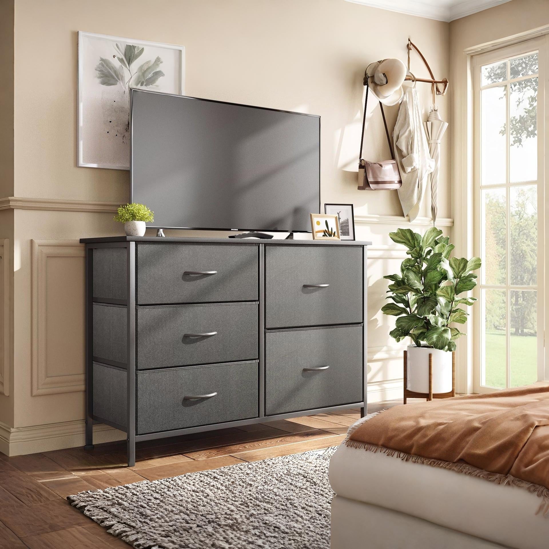 Hailey 5 Drawers Lowboy - Black - Image 2