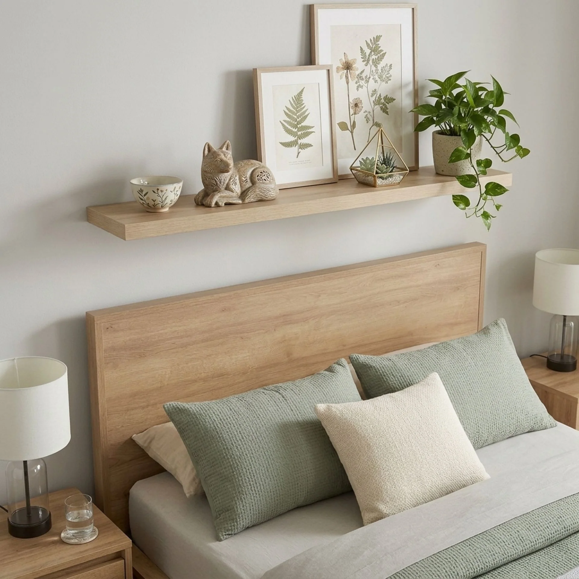 Harris Double Wooden Bed Frame with Storage - Oak - Image 6