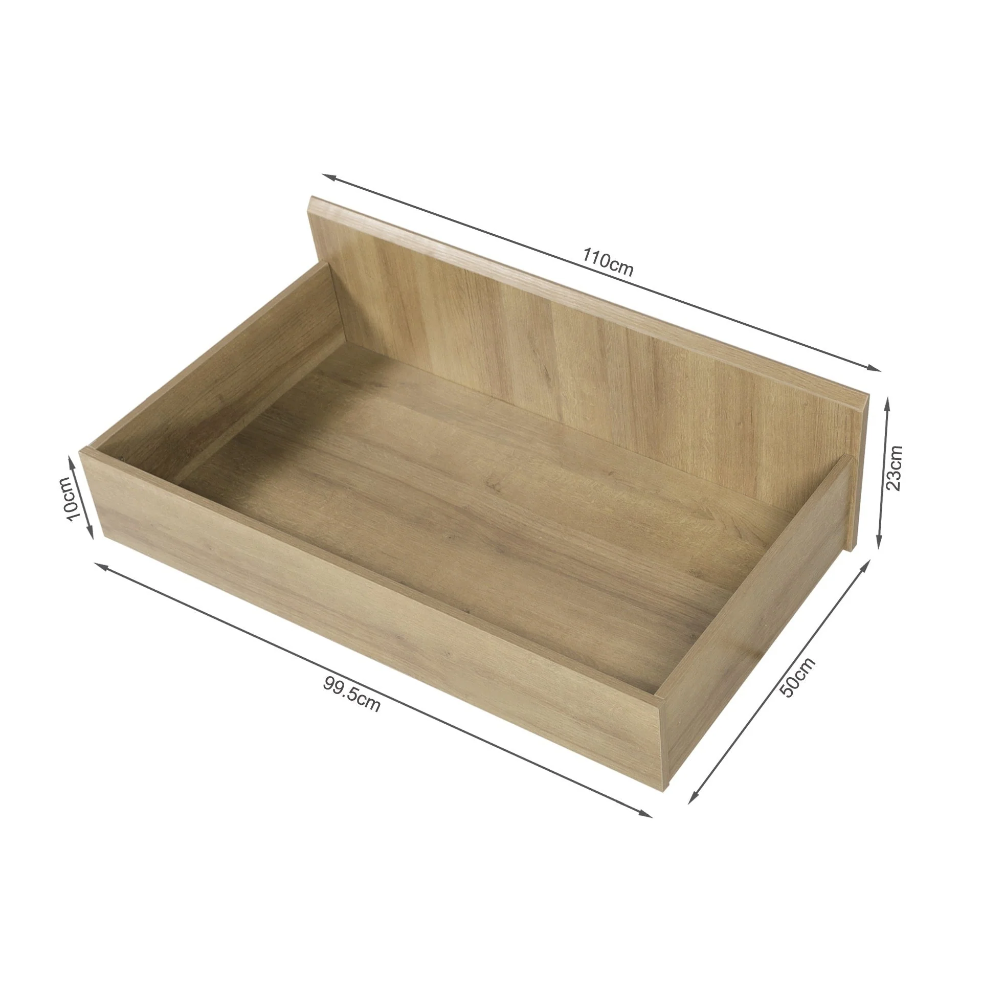 Harris Queen Bed Frame with Storage - Oak - Image 16