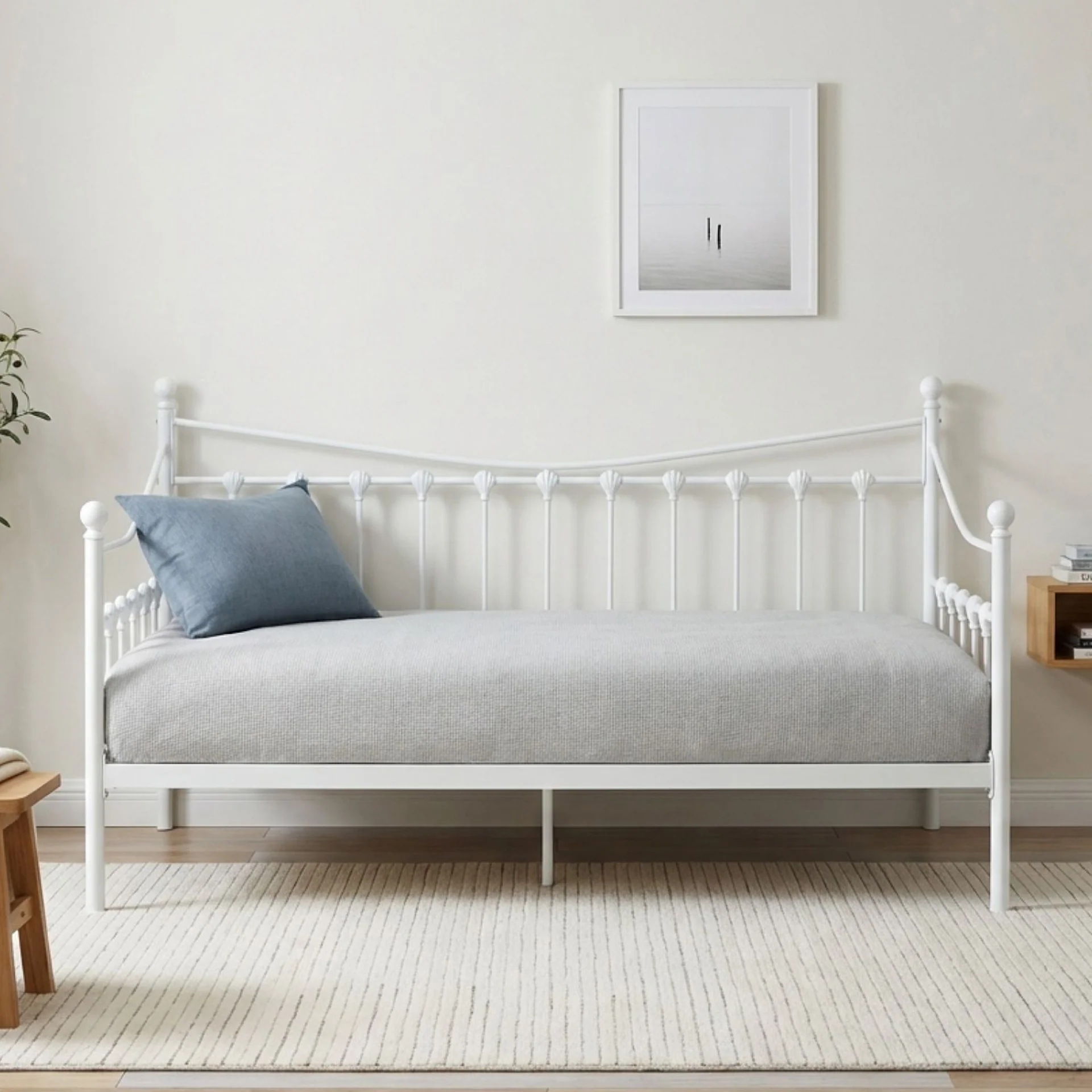 Hartz Single Metal Day Bed - White - Image 2