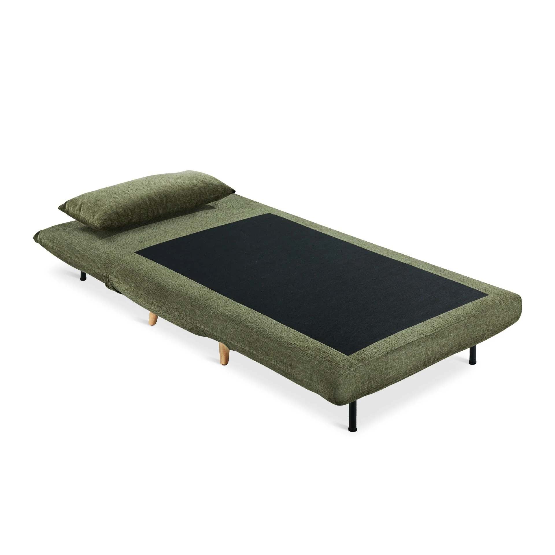 Hastings 1 Seater Fold-Out Sofa Bed - Green - Image 10
