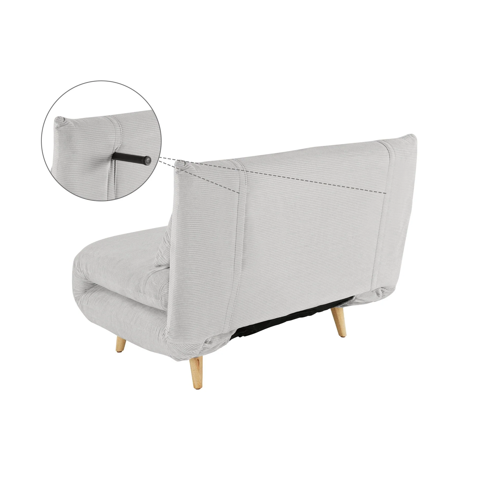 Hastings 1 Seater Fold-Out Sofa Bed - Grey - Image 10