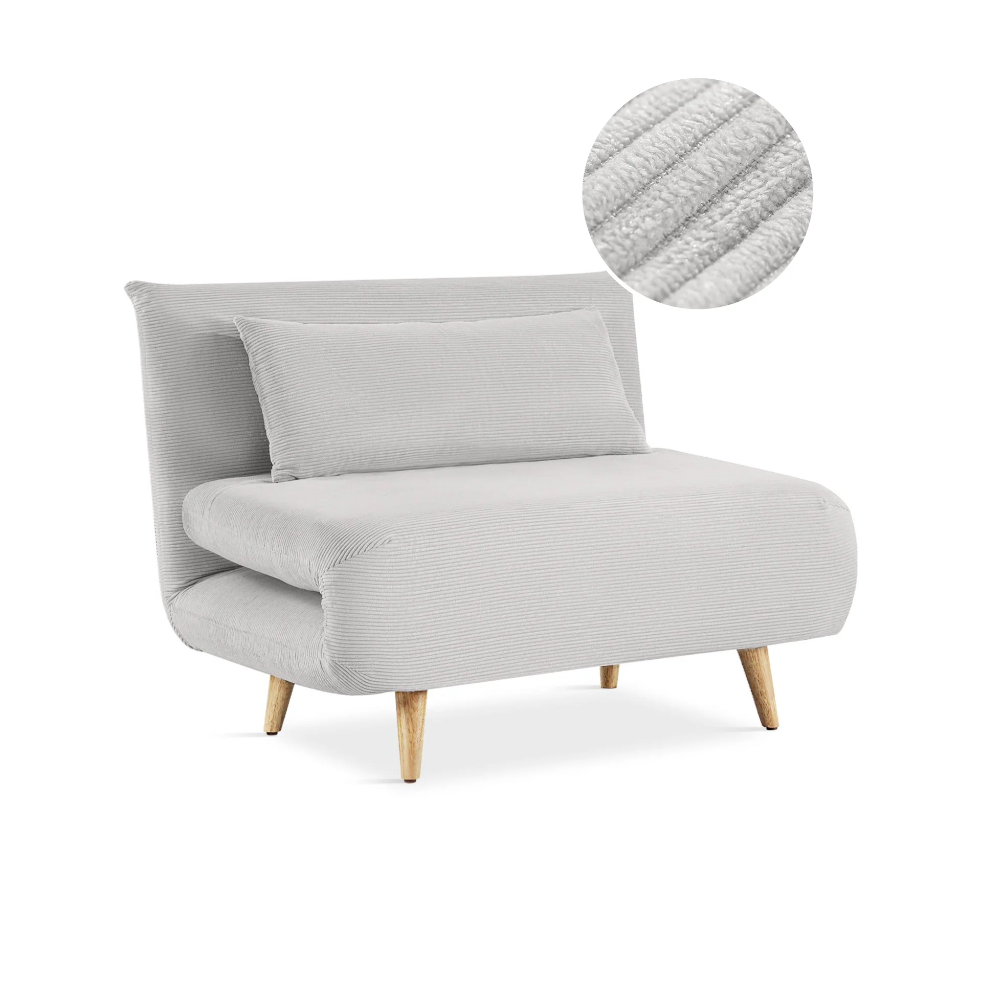 Hastings 1 Seater Fold-Out Sofa Bed - Grey - Image 6