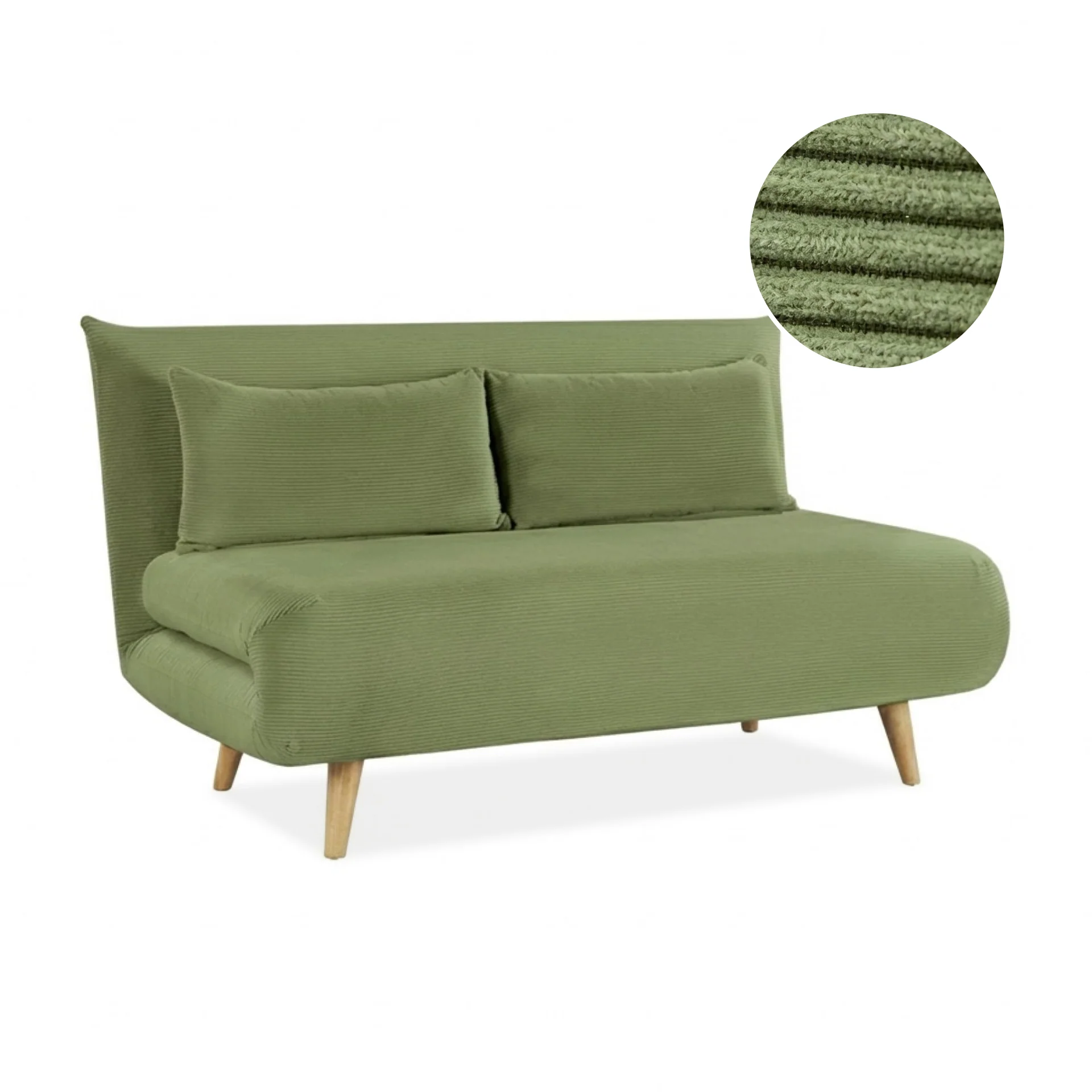 Hastings 2 Seater Fold-Out Sofa Bed - Olive - Image 15