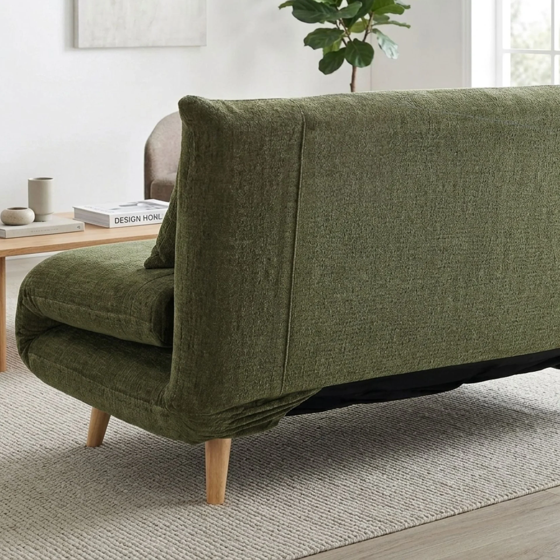Hastings 2 Seater Fold-Out Sofa Bed - Green - Image 5