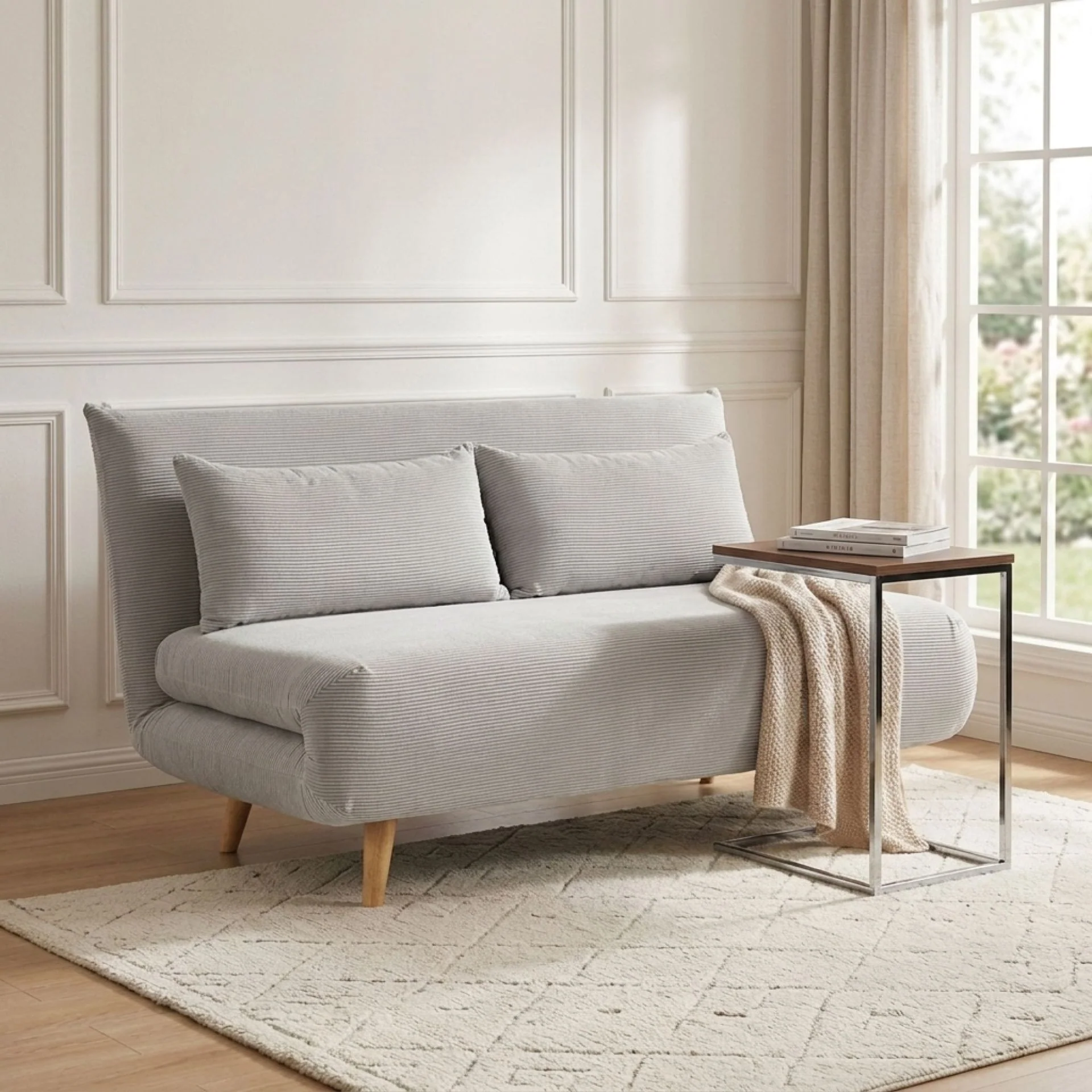Hastings 2 Seater Fold-Out Sofa Bed - Grey - Image 3