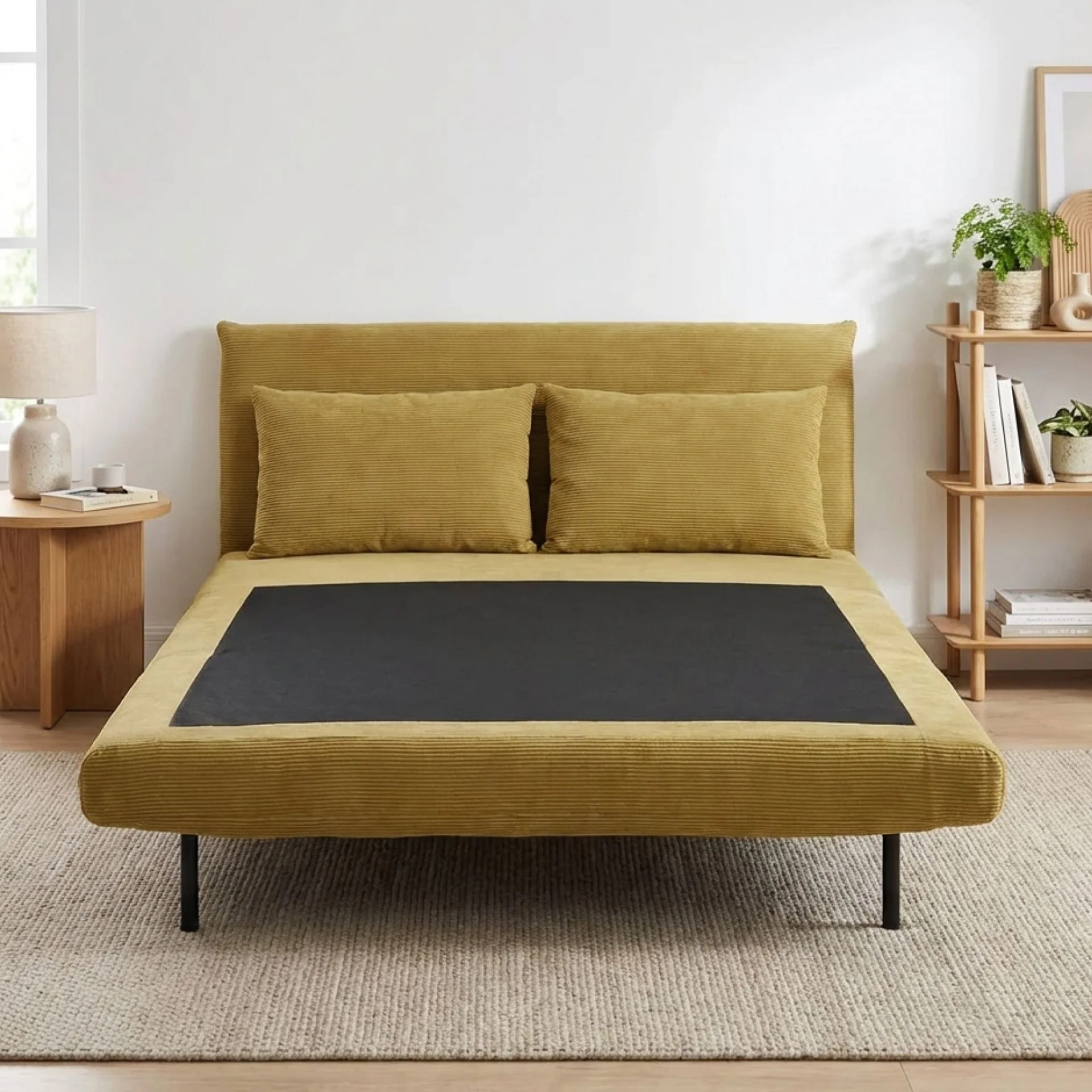 Hastings 2 Seater Fold-Out Sofa Bed - Yellow - Image 6