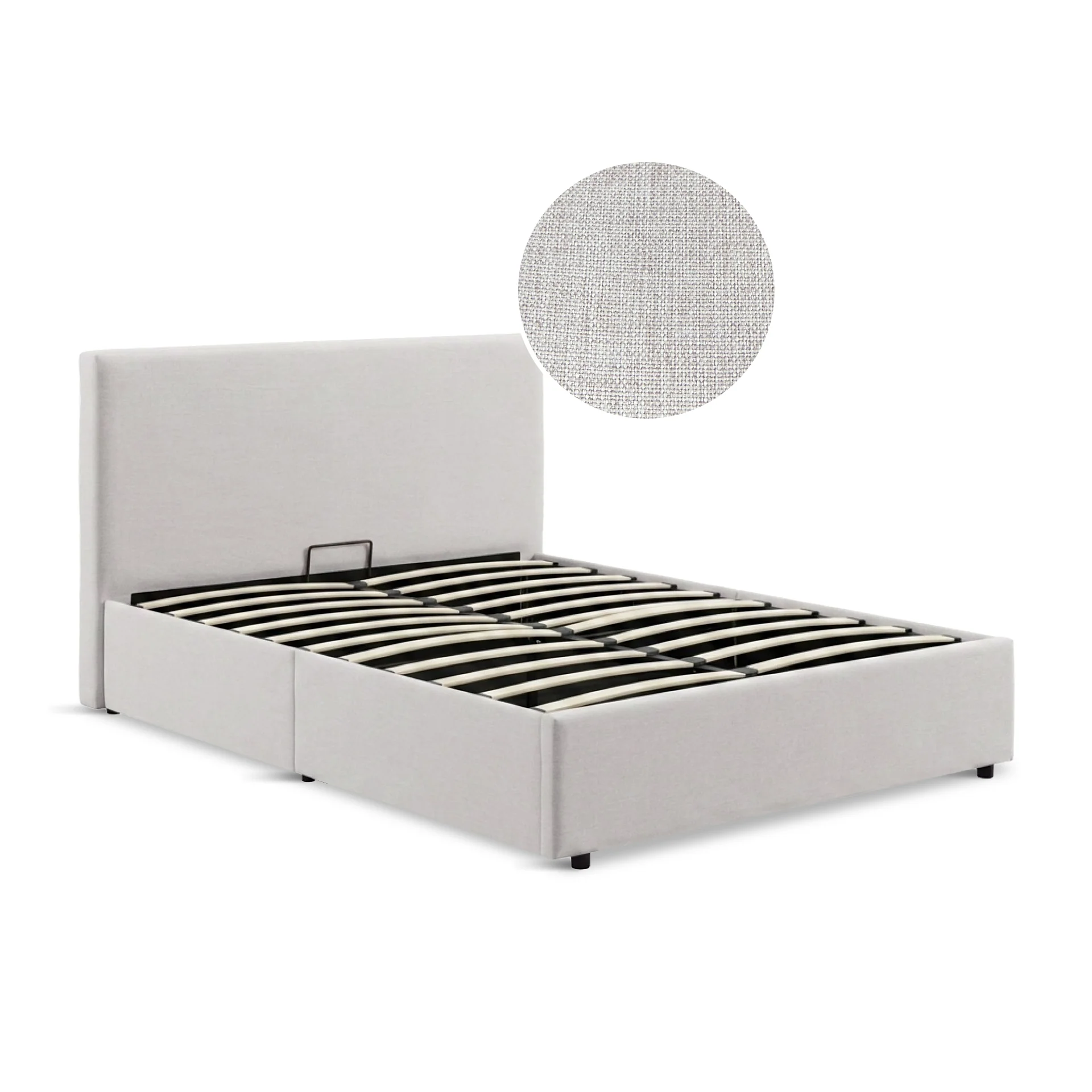 Hauora Double Gas Lift Bed Frame - Beige - Image 7
