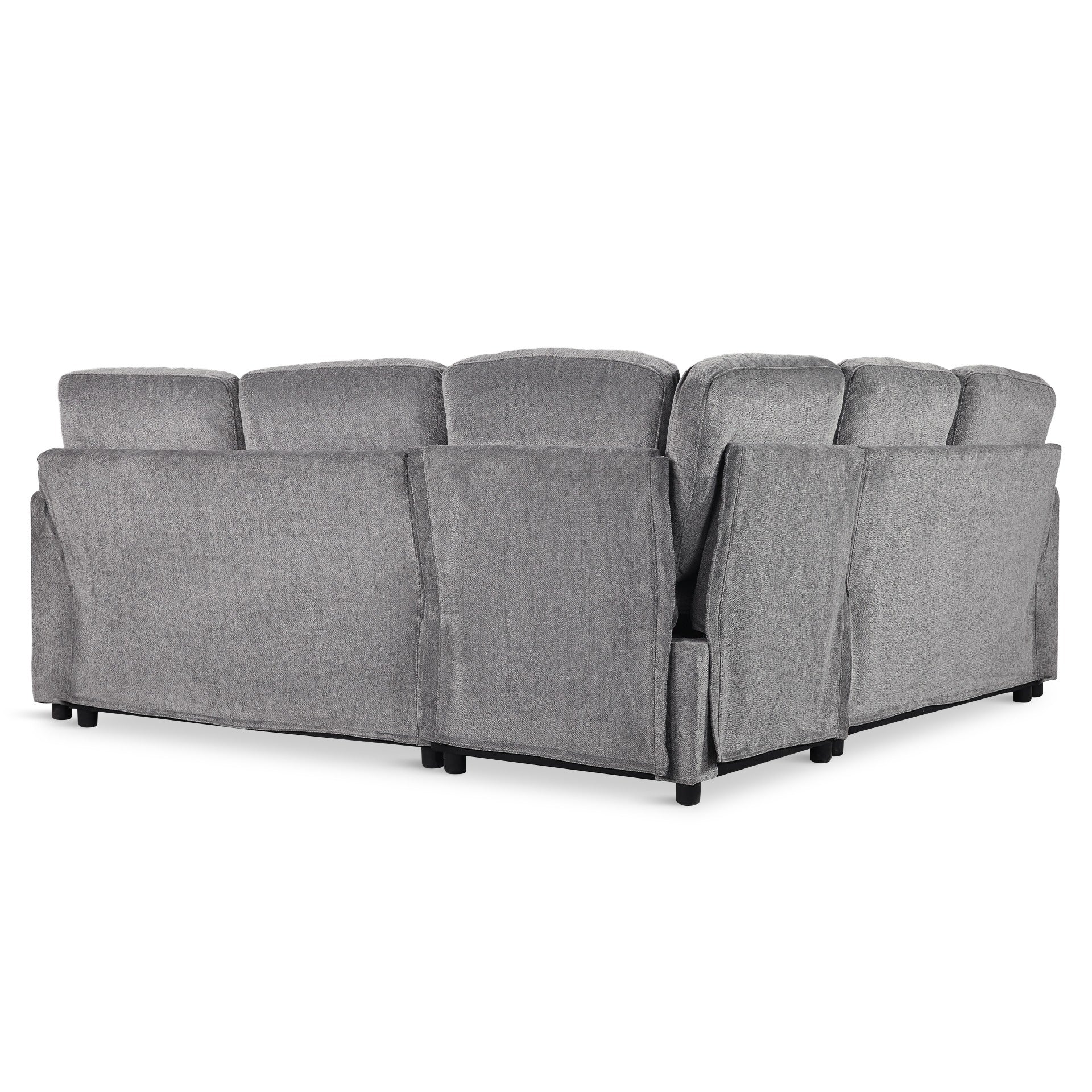 Haven L-Shaped Sofa Bed with Storage - Dark Grey - Image 16