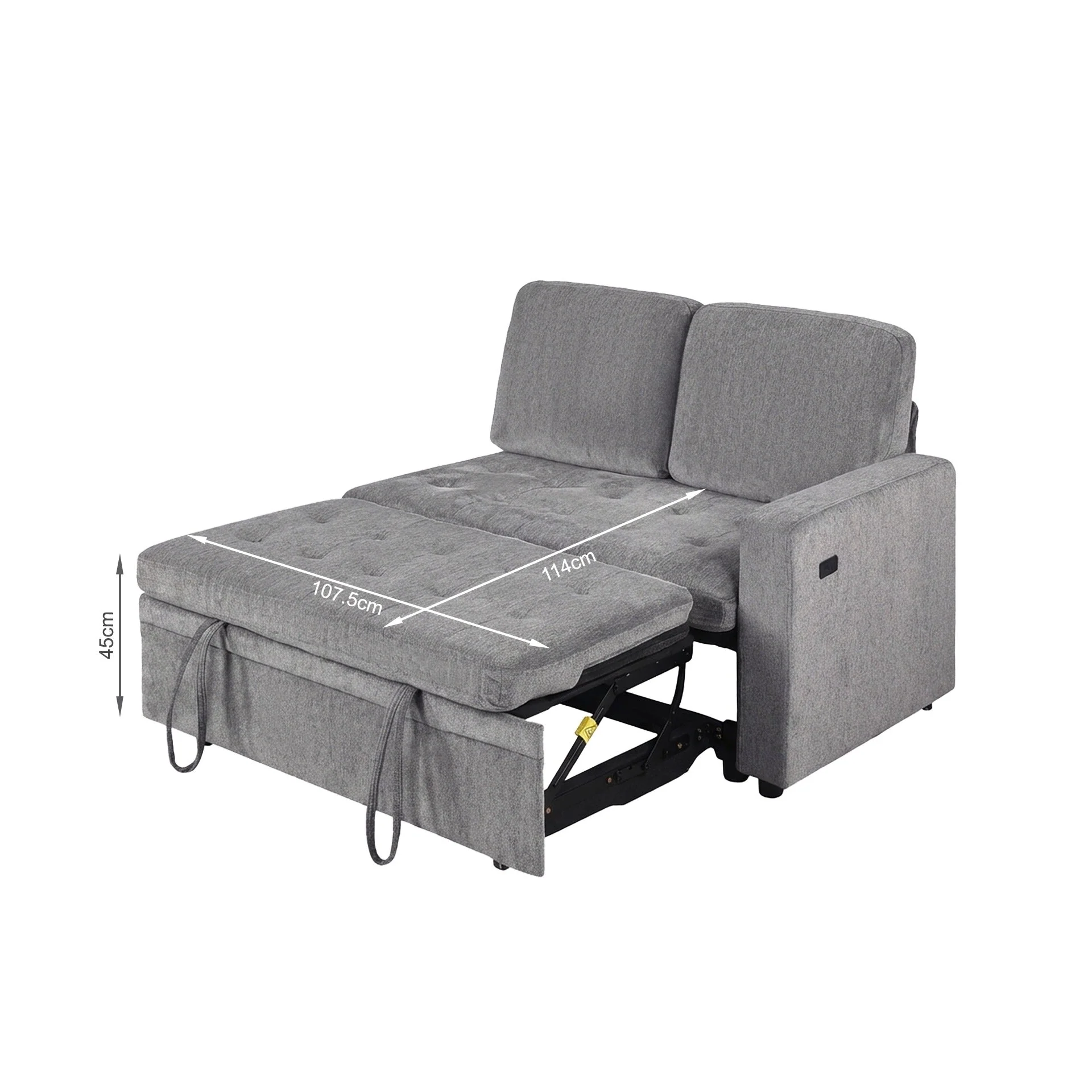 Haven L-Shaped Sofa Bed with Storage - Dark Grey - Image 20