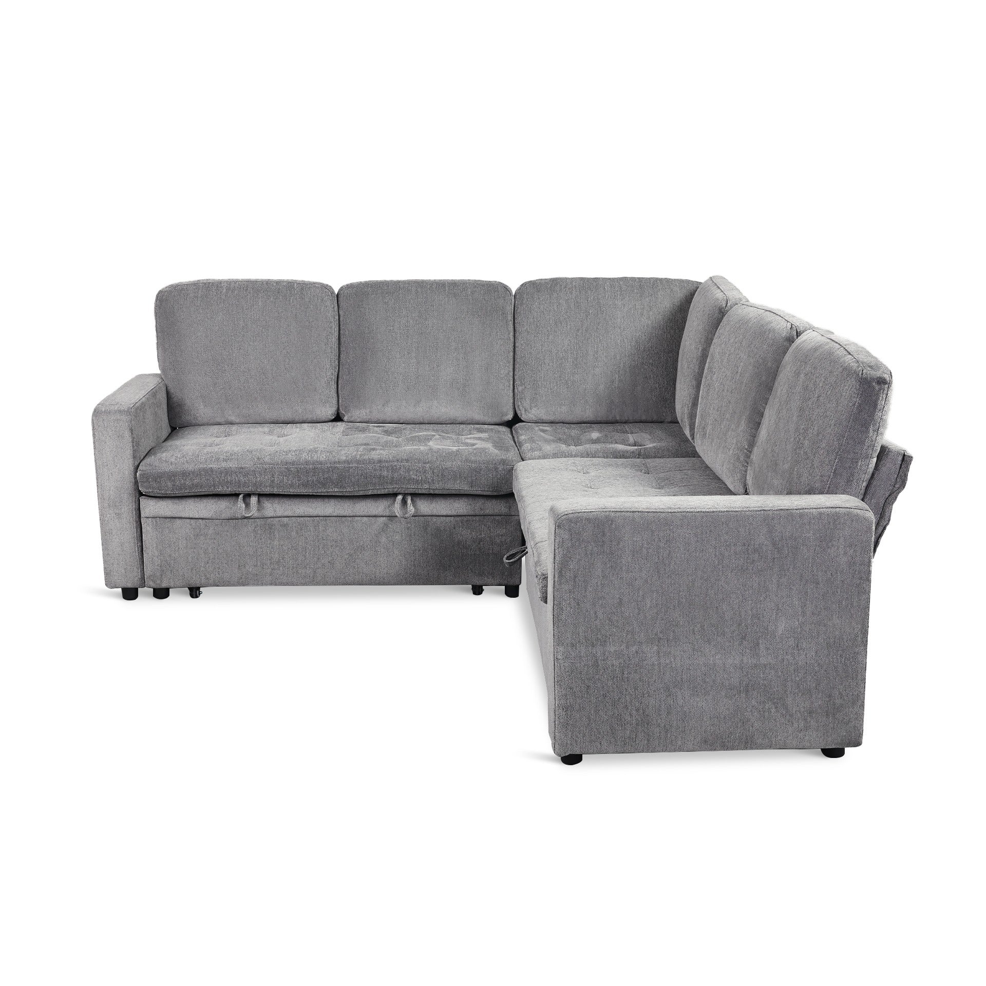 Haven L-Shaped Sofa Bed with Storage - Dark Grey - Image 8
