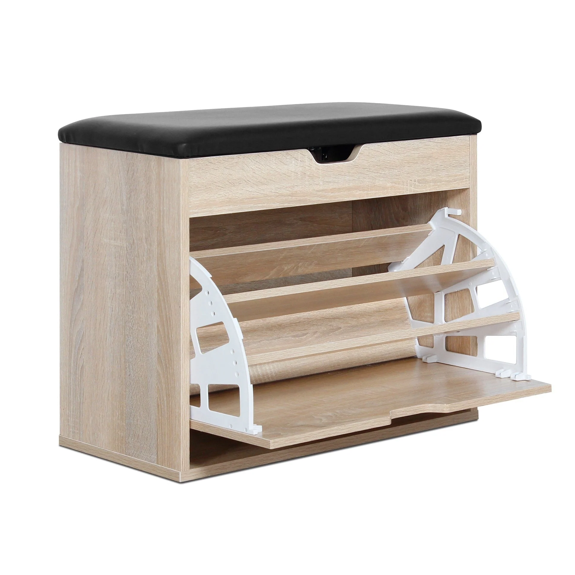 Hawea Wooden Shoe Rack 3 Layer - Oak - Image 6