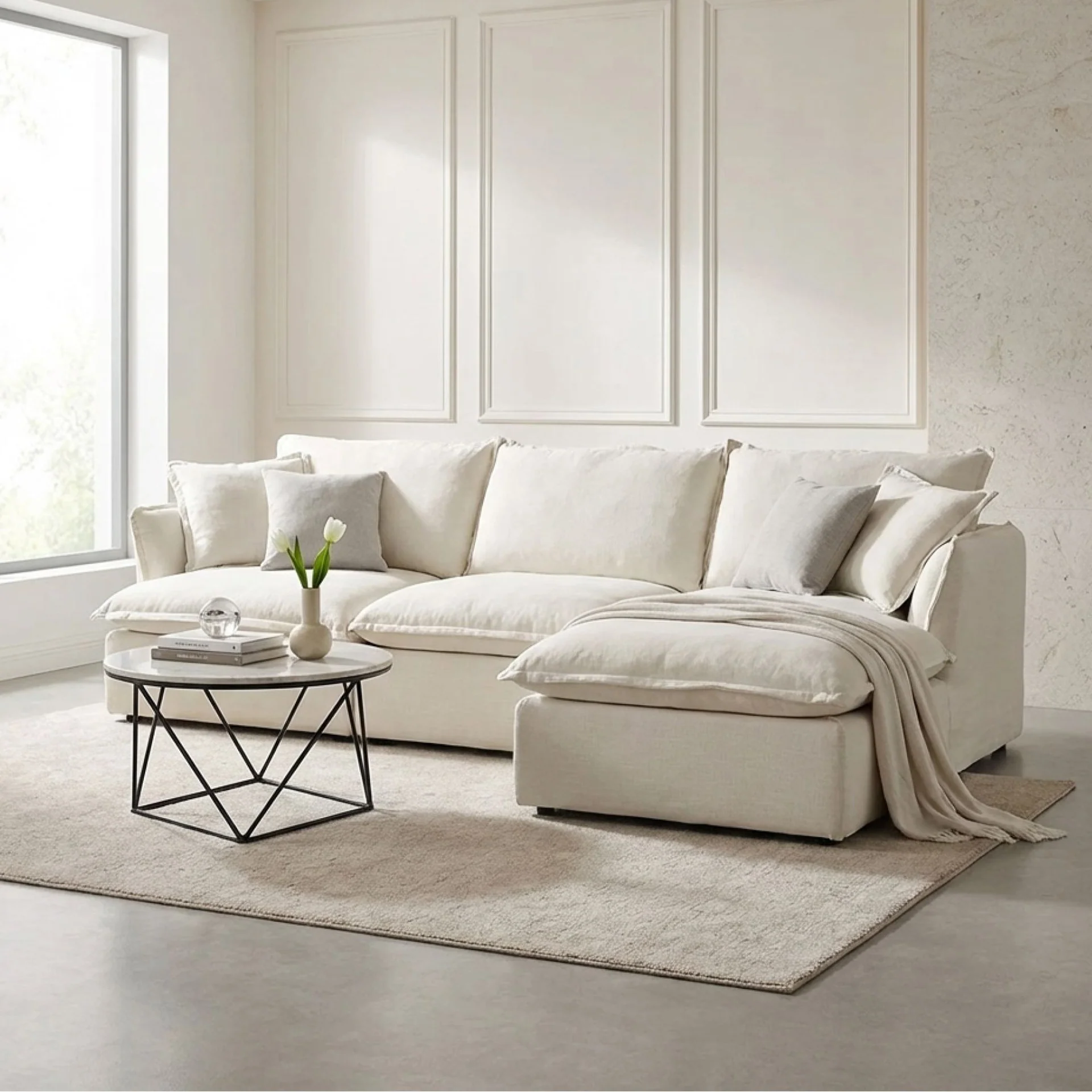 Haworth Modular Sofa - Linen Cream - Image 3