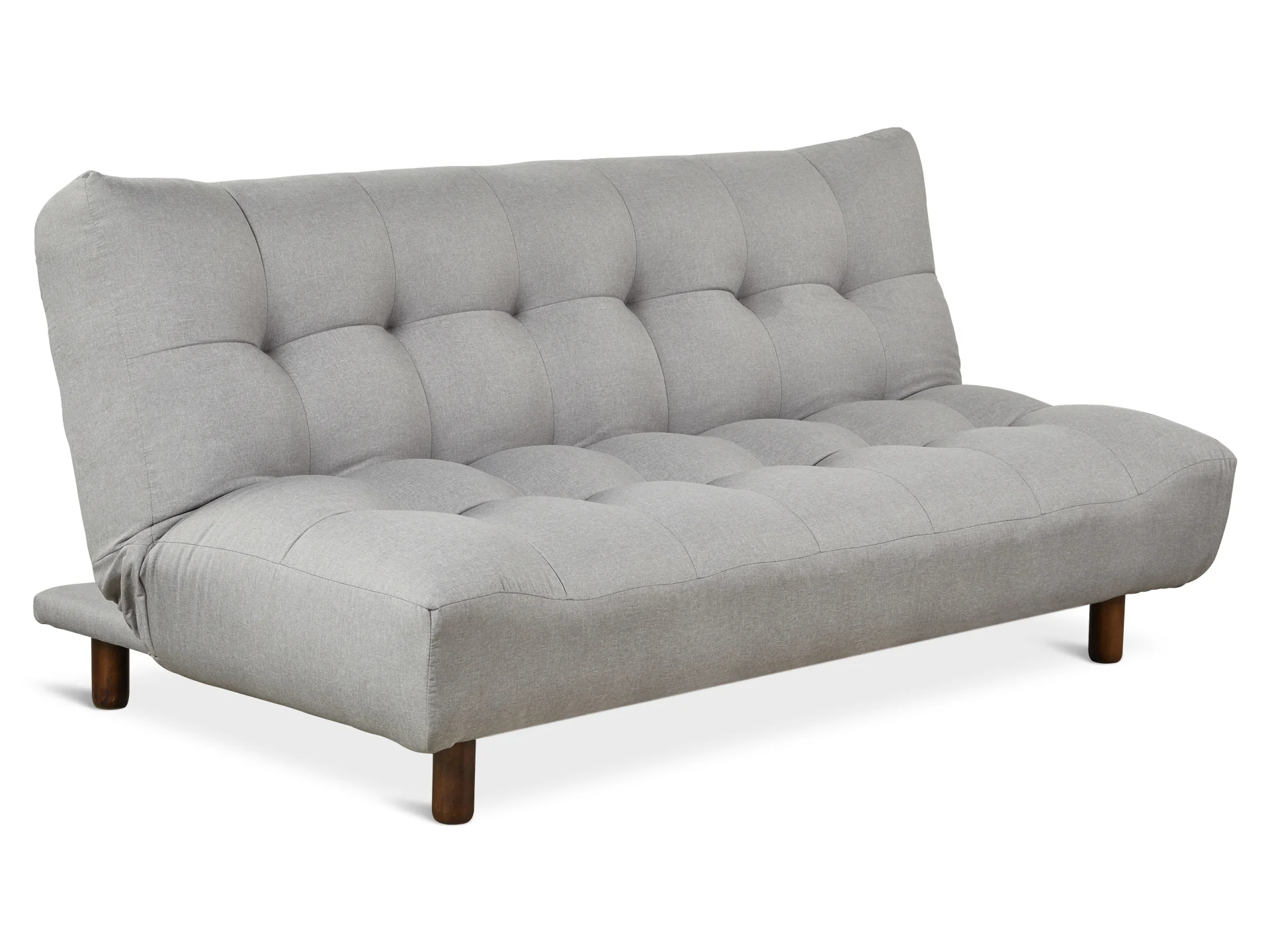 Helena 3 Seater Fabric Sofa Bed Futon with Chaise - Light Grey - Image 5