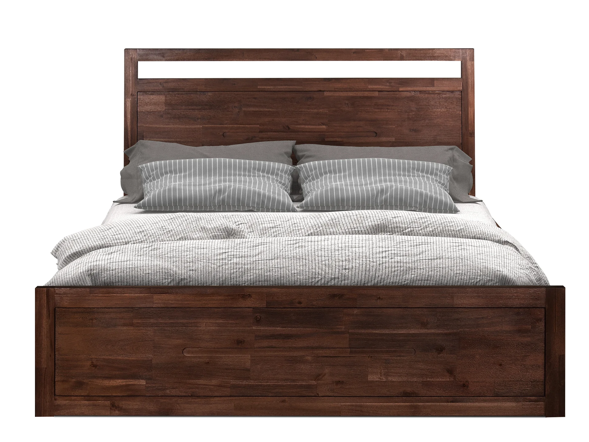 Hensley Solid Wood Queen Bed Frame - Rain Oak - Image 2