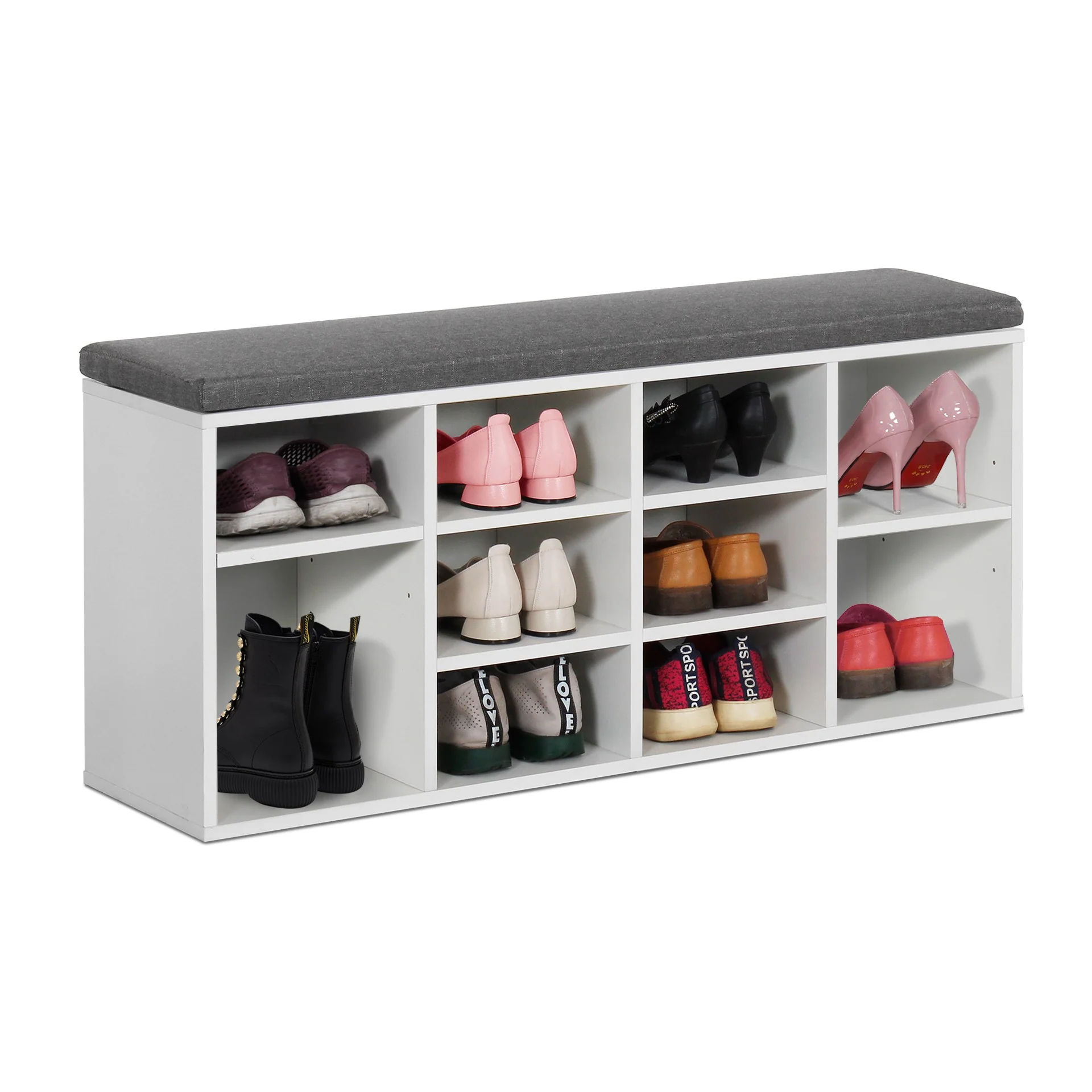 Hikaka Shoe Cabinet Shoe Bench - White - Image 10