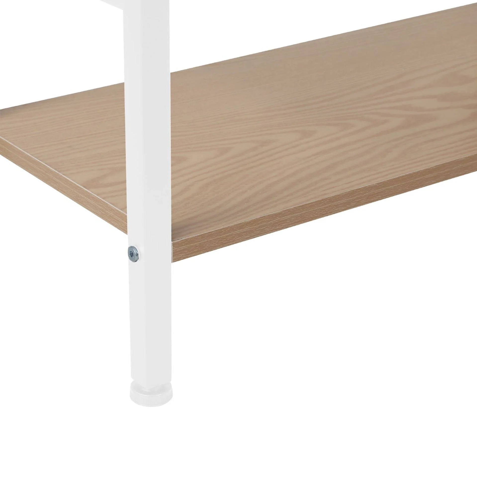 Hikuai 5 Tier Bookshelf - Natural + White - Image 8
