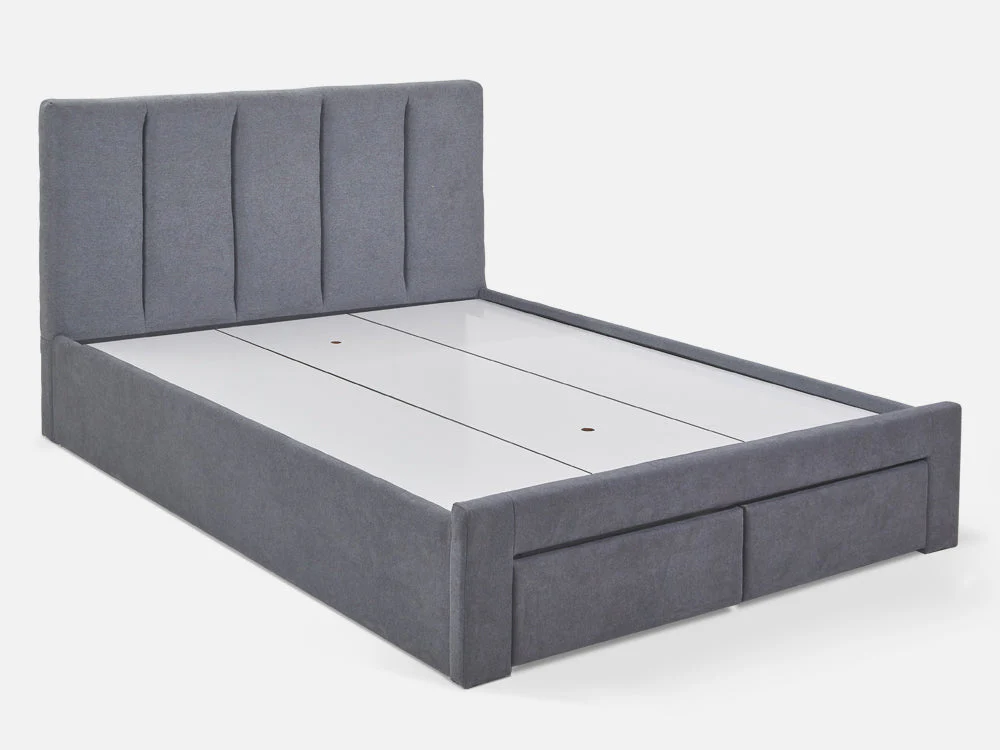 HLOLELA Queen Bed Frame with Storage - DARK GREY - Image 2