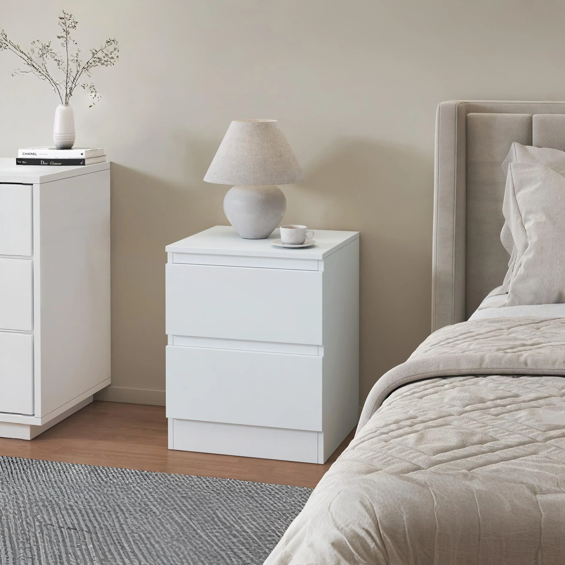 Hollis Bedside Table - White - Image 2