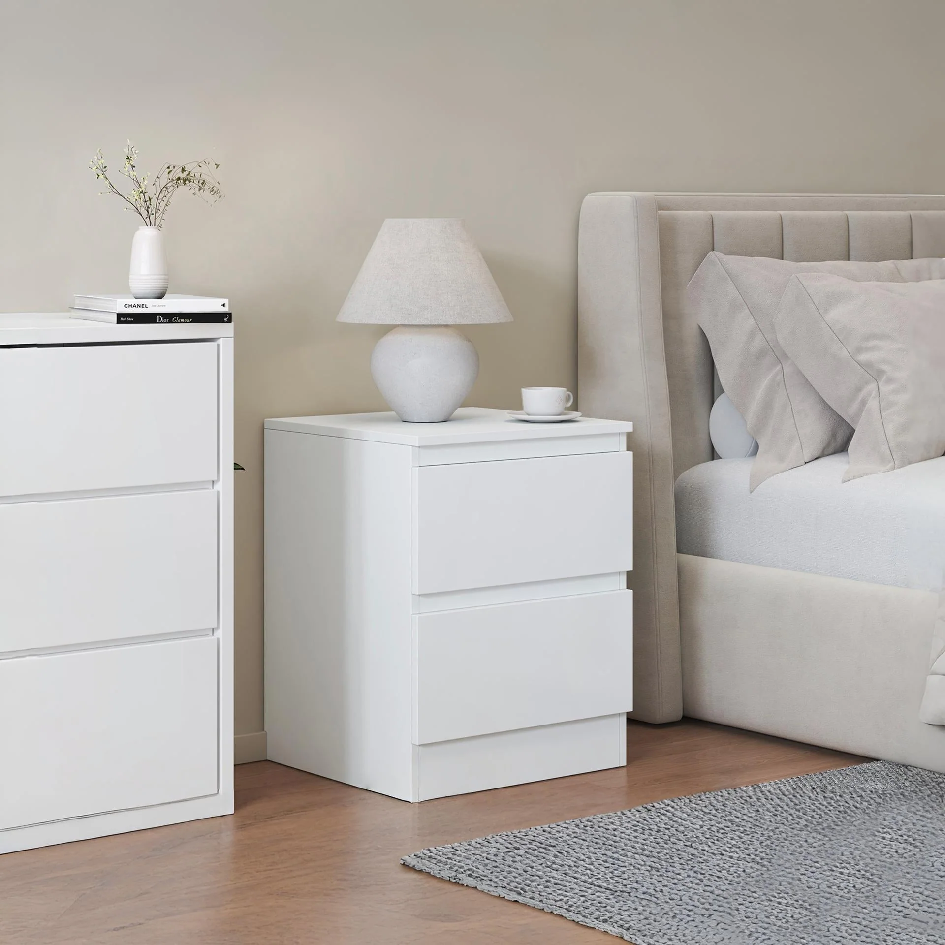 Hollis Bedside Table - White - Image 3