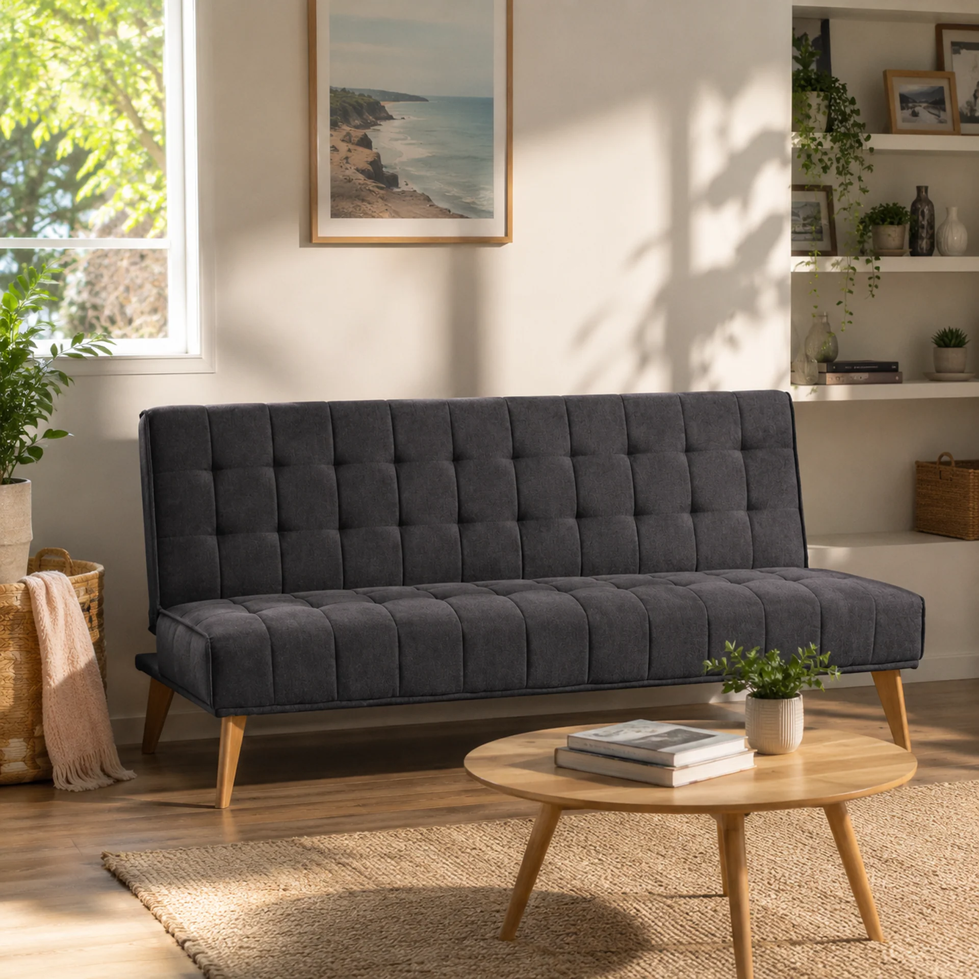Homer 3 Seater Sofa Bed - Dark Grey - Image 3