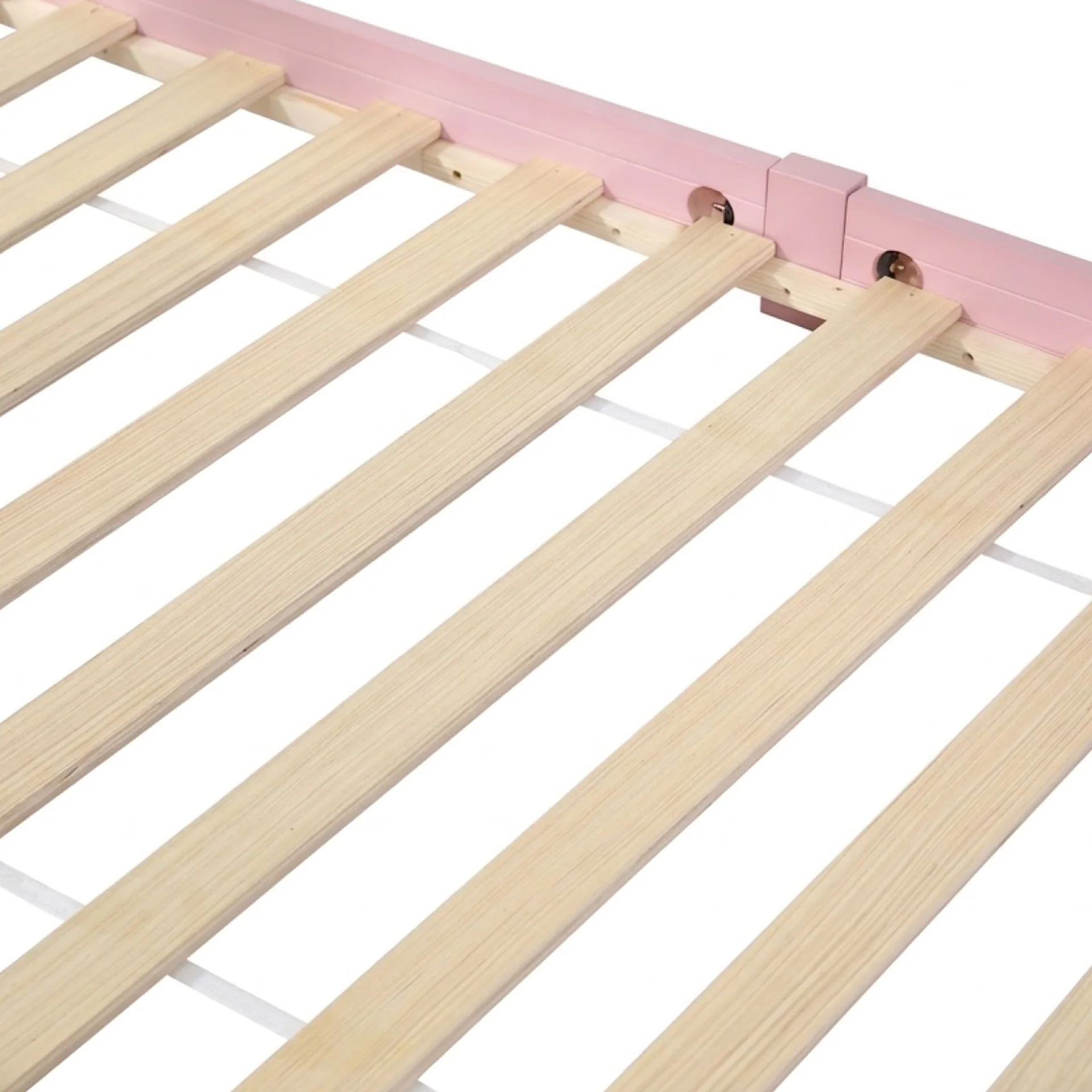 Homi Single Wooden Bed Frame - Pink - Image 12