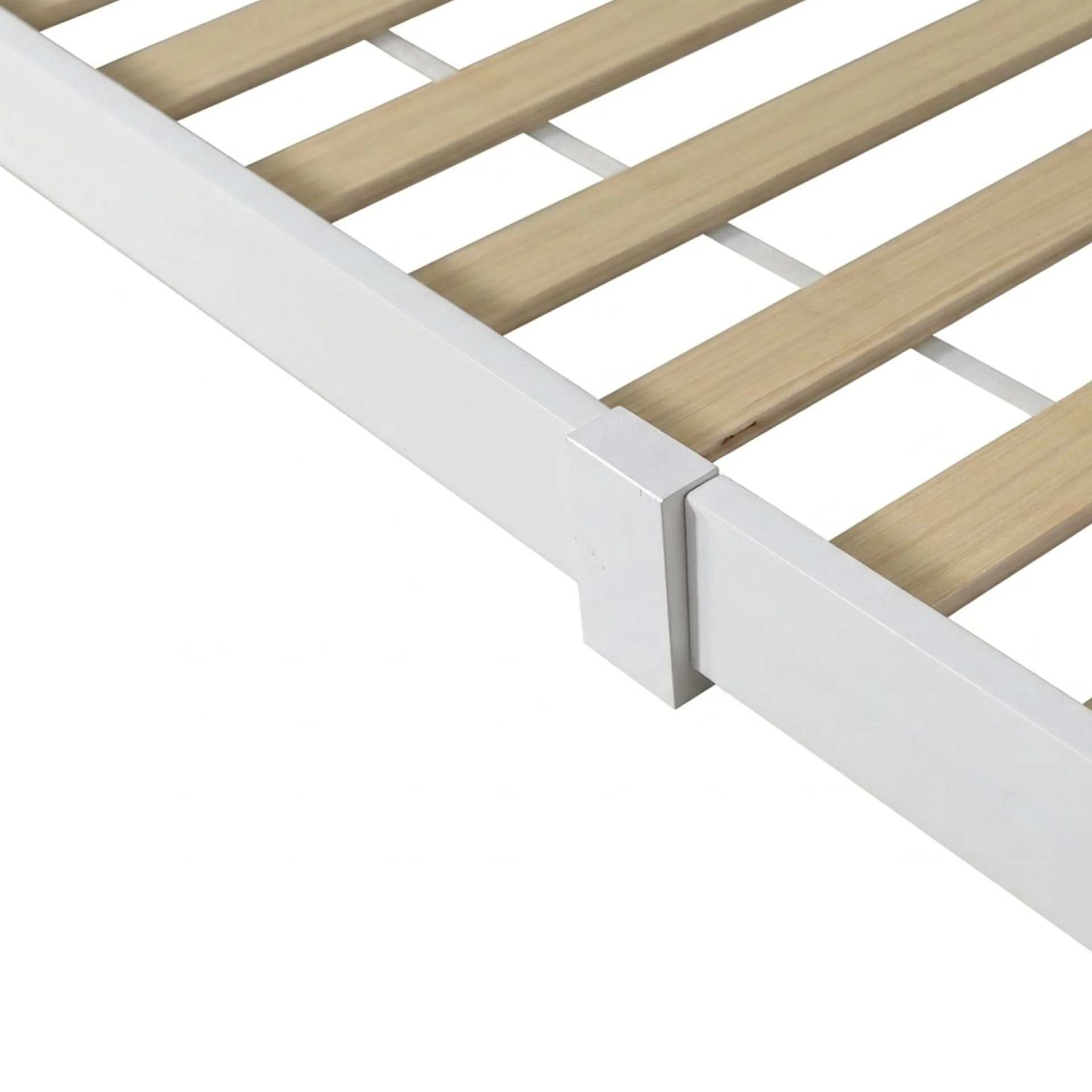 Homi Single Wooden Bed Frame - White - Image 11