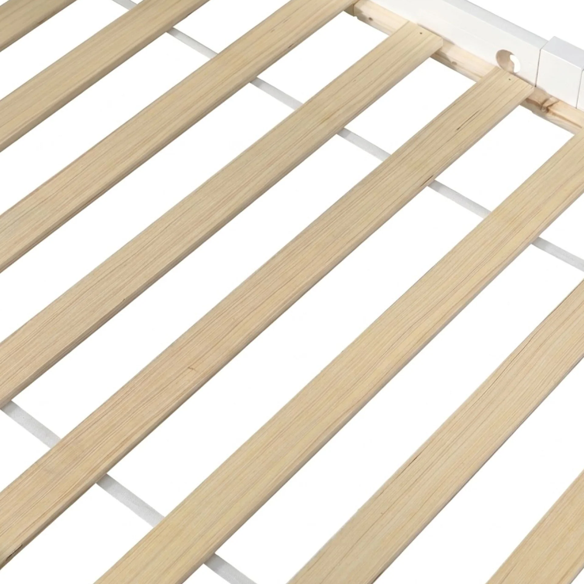 Homi Single Wooden Bed Frame - White - Image 12