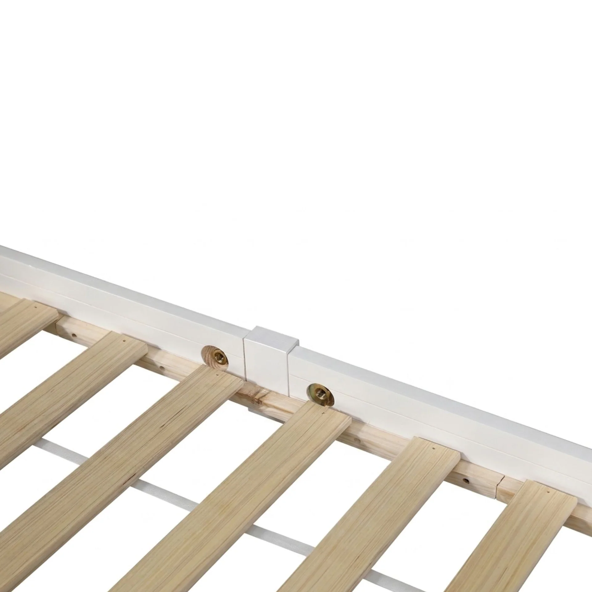Homi Single Wooden Bed Frame - White - Image 13