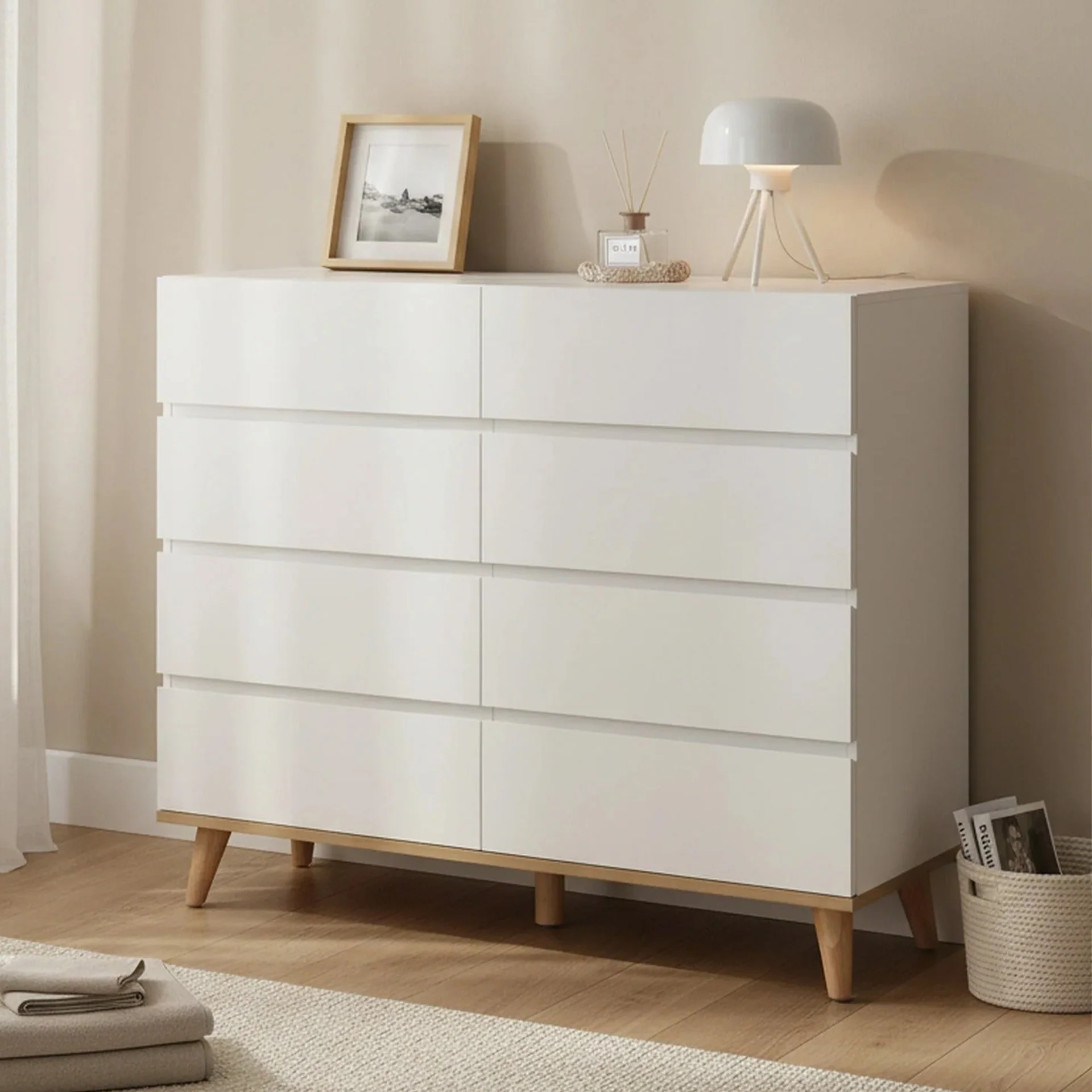 Hudson 8 Drawers Lowboy - White - Image 4