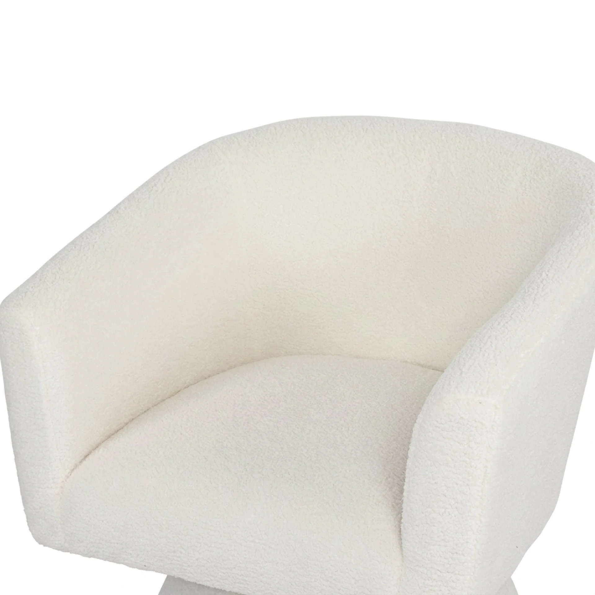 Hug Boucle Swivel Armchair - White - Image 11