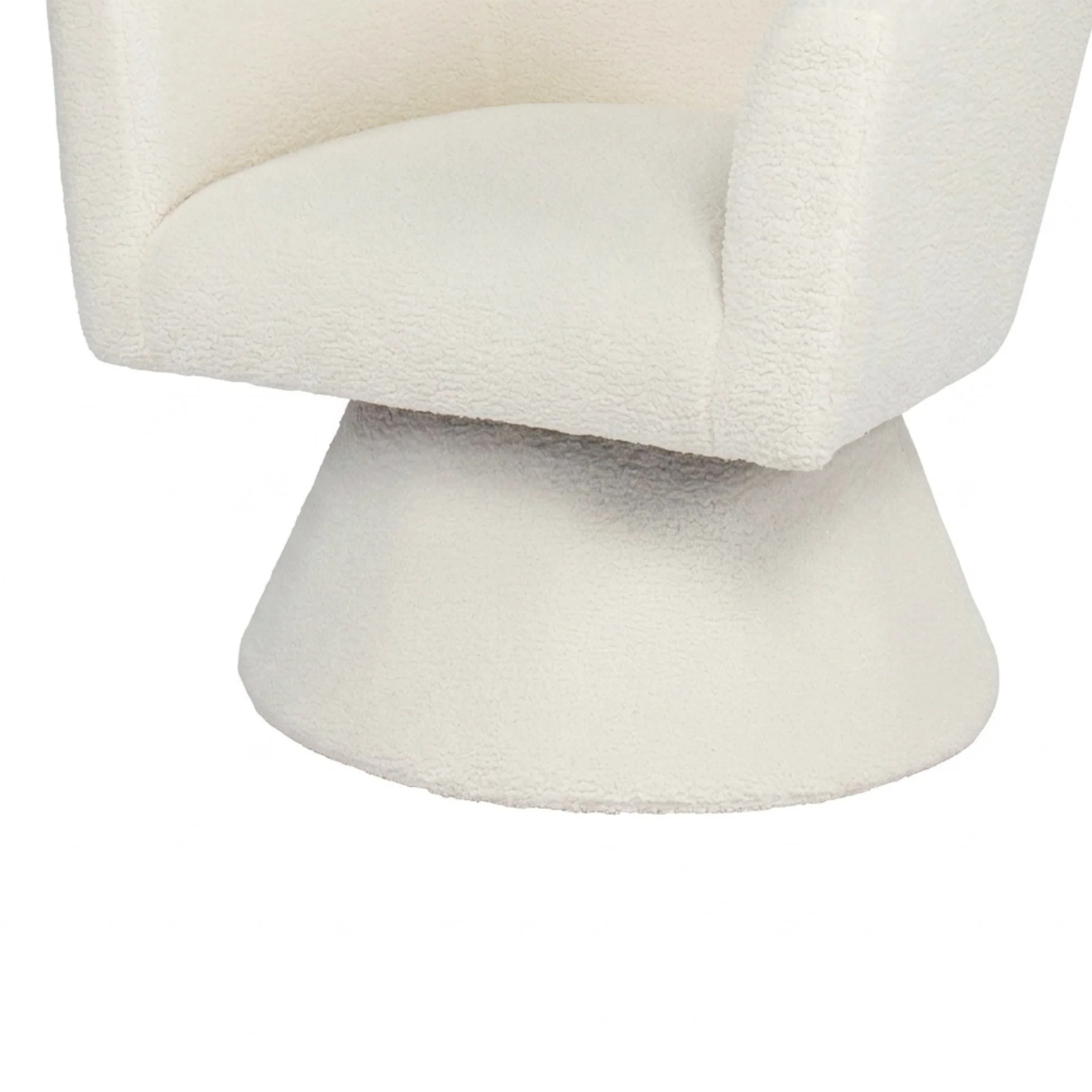 Hug Boucle Swivel Armchair - White - Image 12