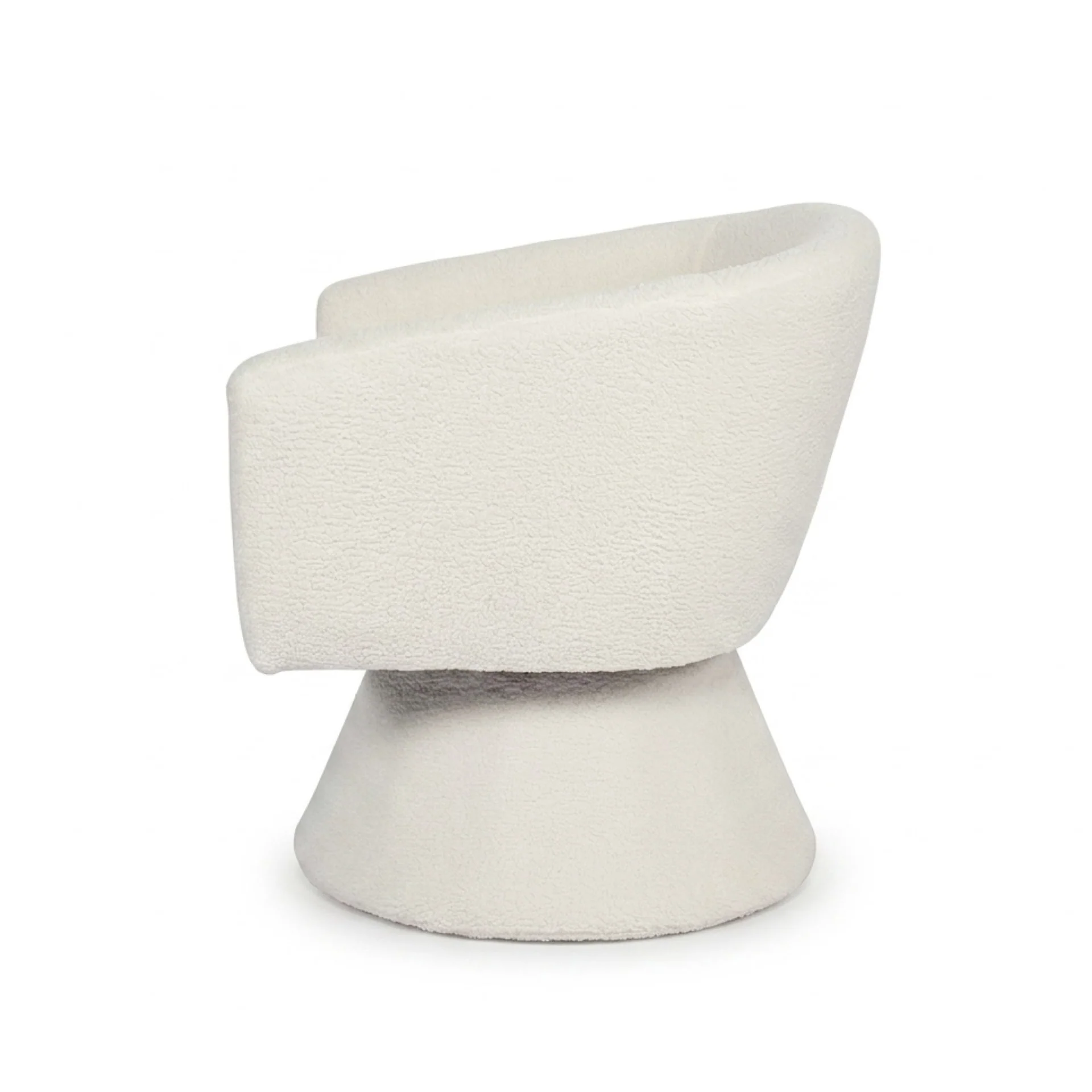 Hug Boucle Swivel Armchair - White - Image 9