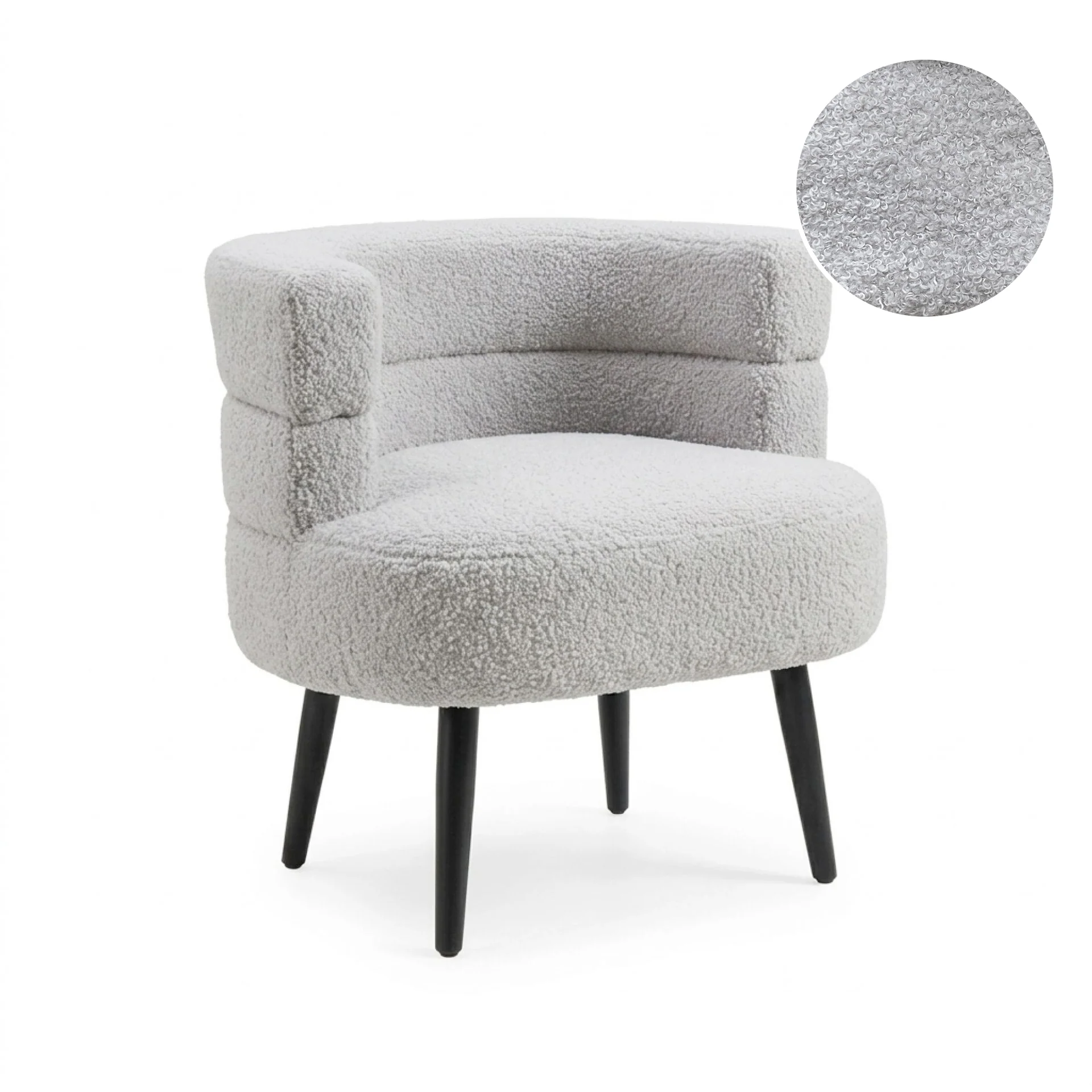 Hush Boucle Armchair - Light Grey - Image 7