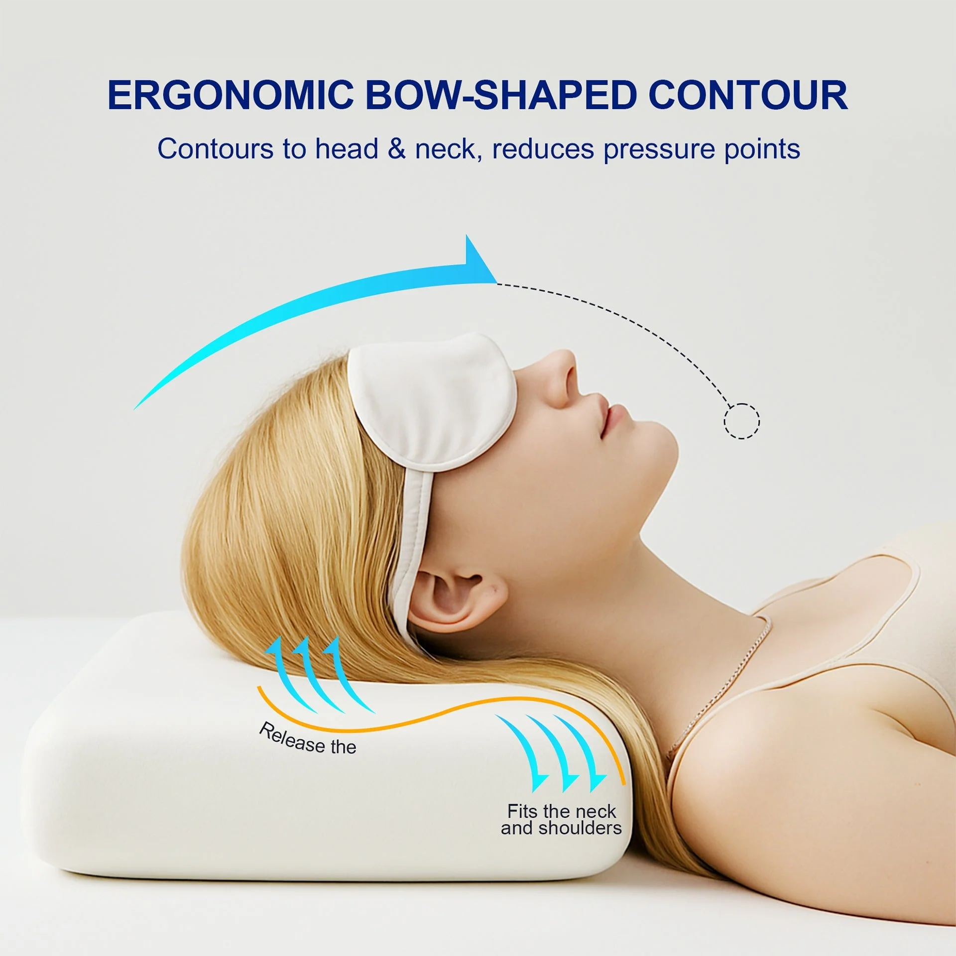 Hybrid Sleep Memory Foam Pillow 70 x 42 x 10CM - Image 2