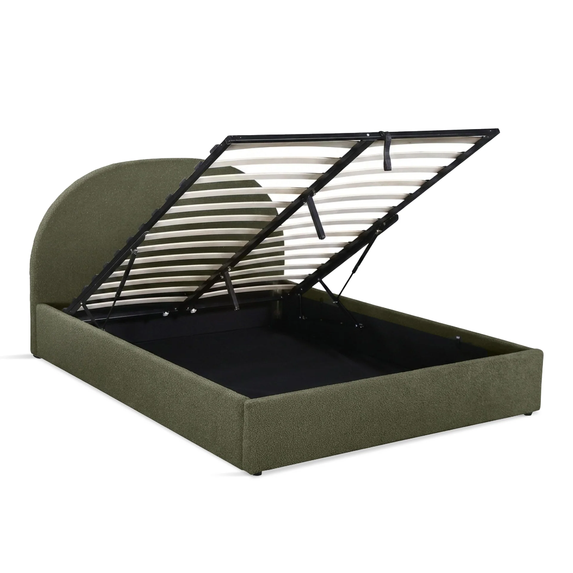Isabella Queen Gas Lift Bed Frame - Dark Green - Image 11