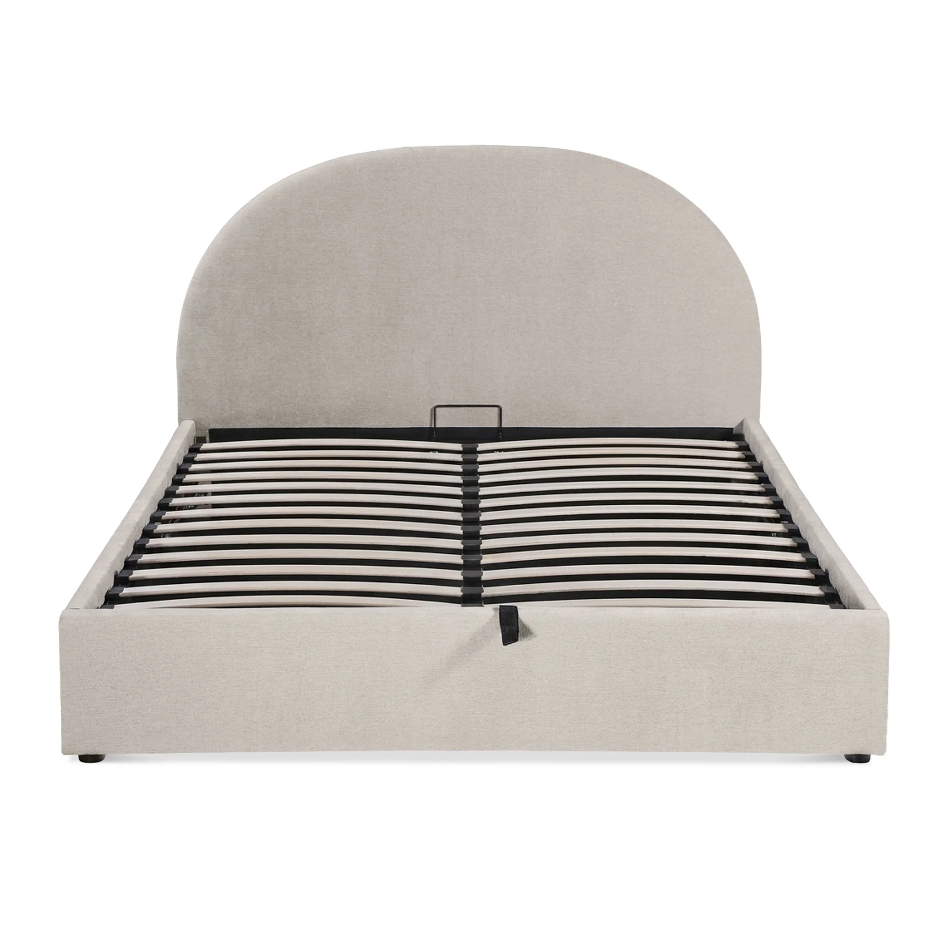 Isabella Queen Gas Lift Bed Frame - Linen Beige - Image 12