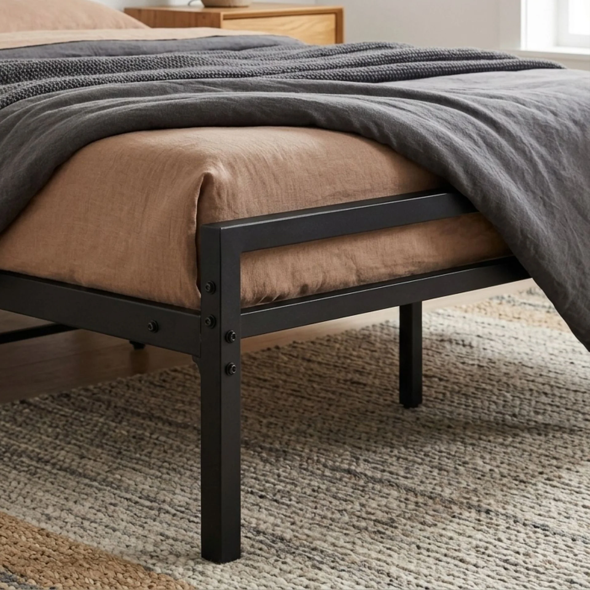 Isla Double Metal Bed Frame - Black - Image 4