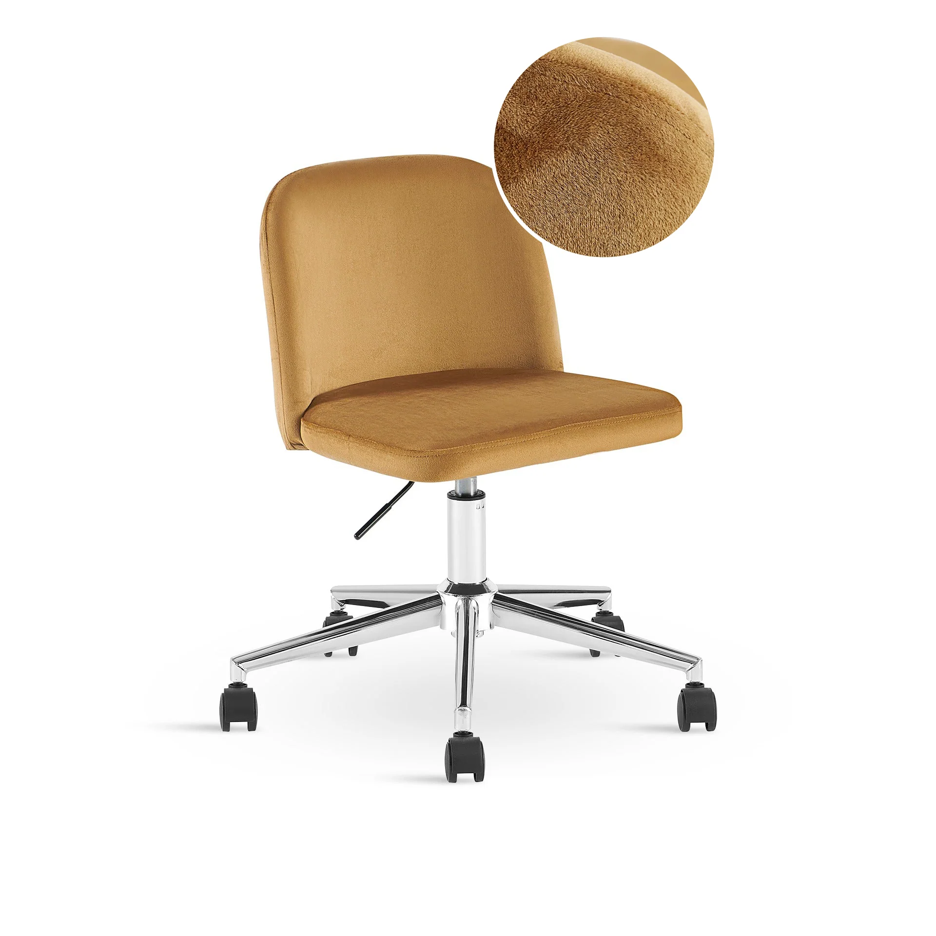 Jones Velvet Office Chair - Ochre - Image 7