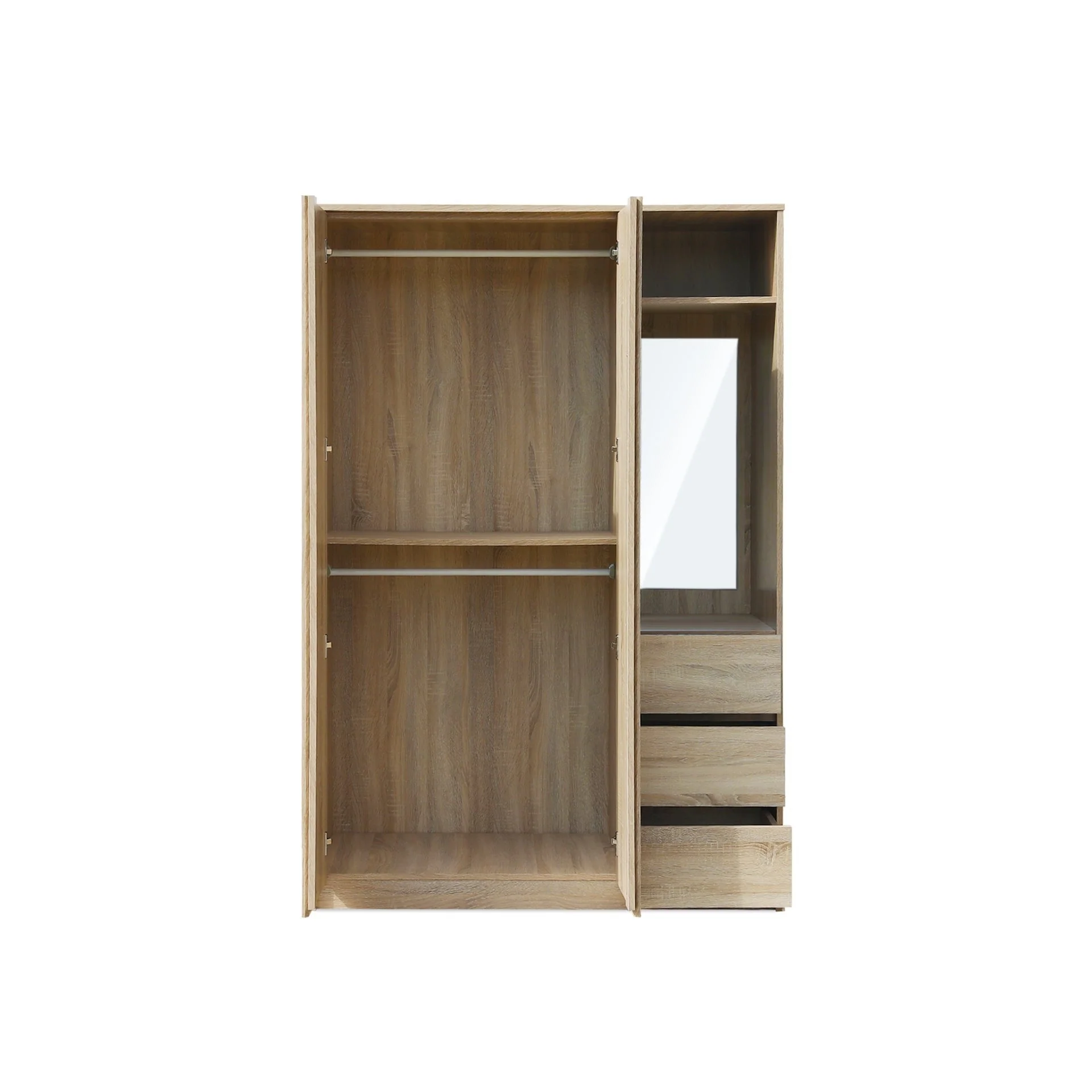 Julia 2 Door Wardrobe With 3 Drawers - Oak - Image 10