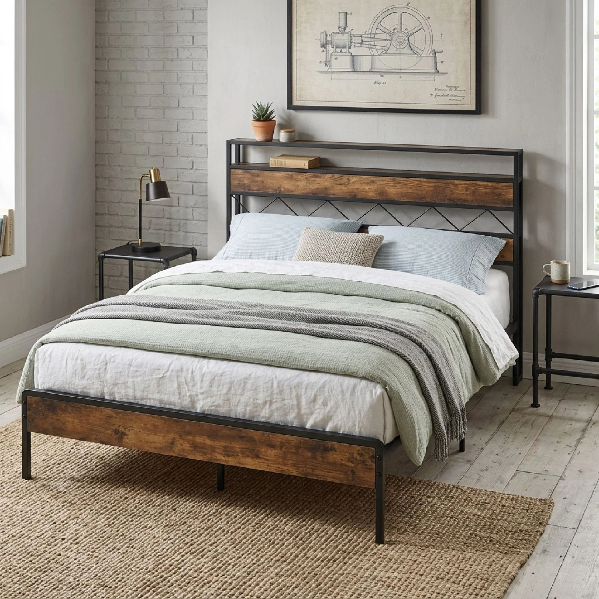 Kaha Queen Metal Bed Frame - Black - Image 3