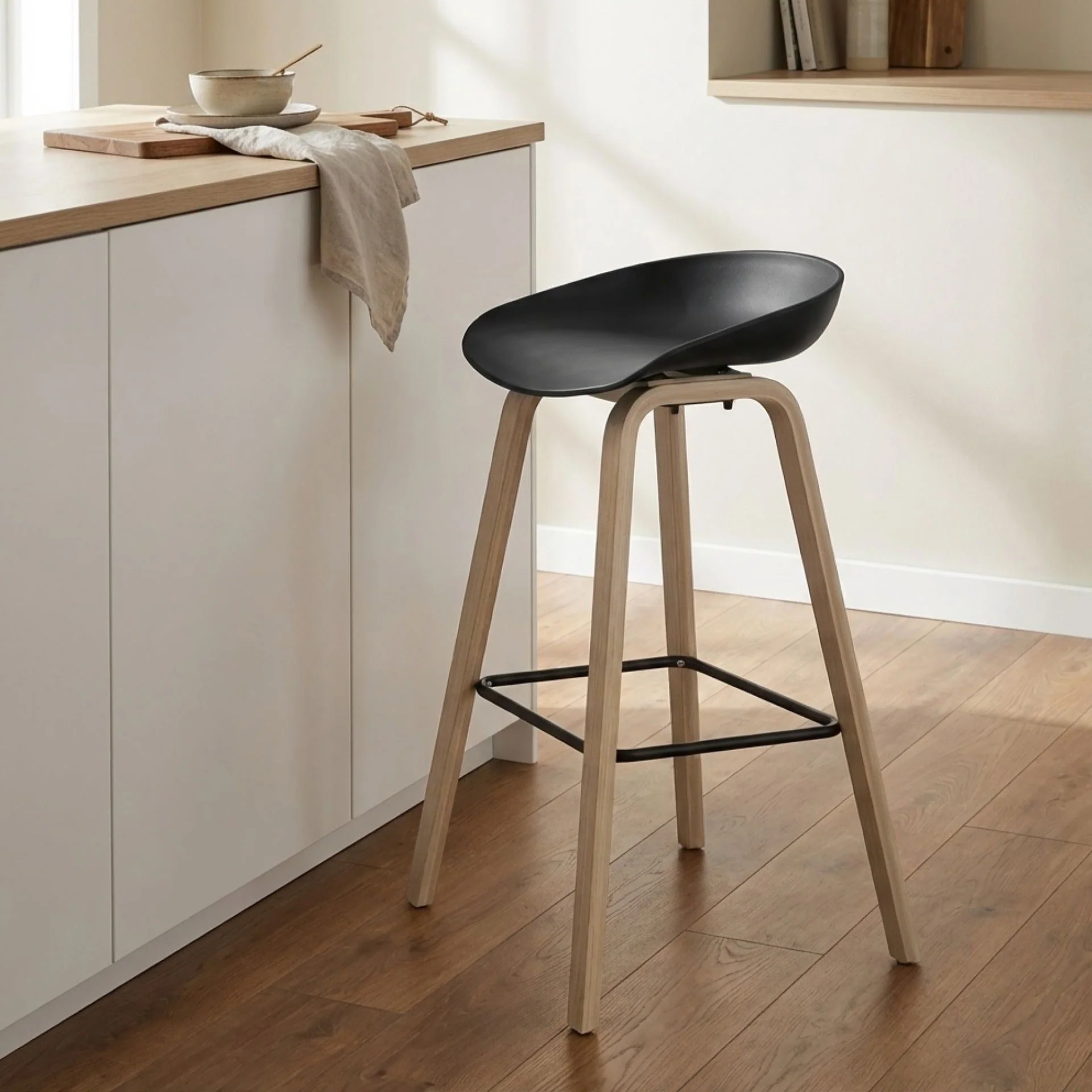 Kai Pro Metal Bar Stool 75cm - Set of 2 - Black - Image 4