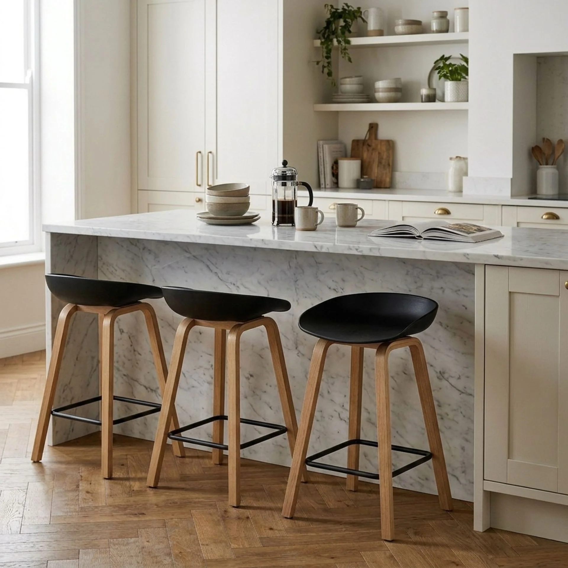 Kai Metal Bar Stool 65cm - Set of 2 - Black - Image 5