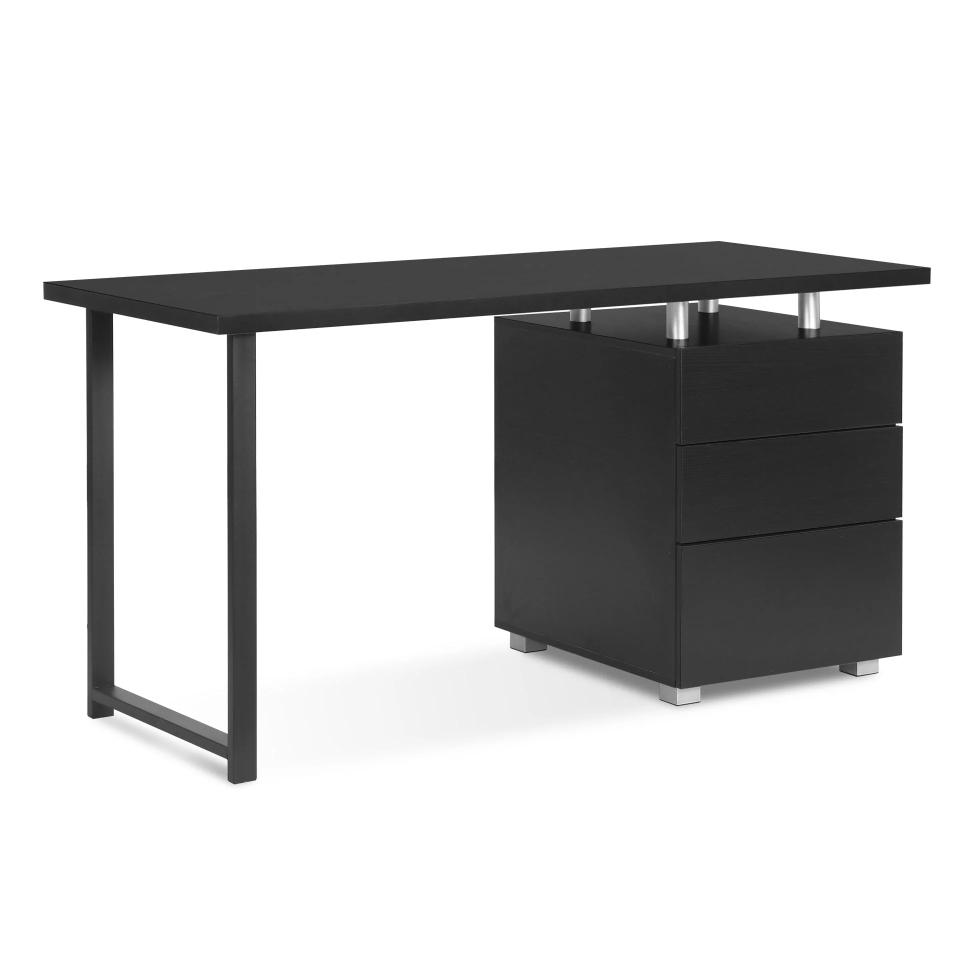 Karter Computer Desk with Drawers - Black - Image 7