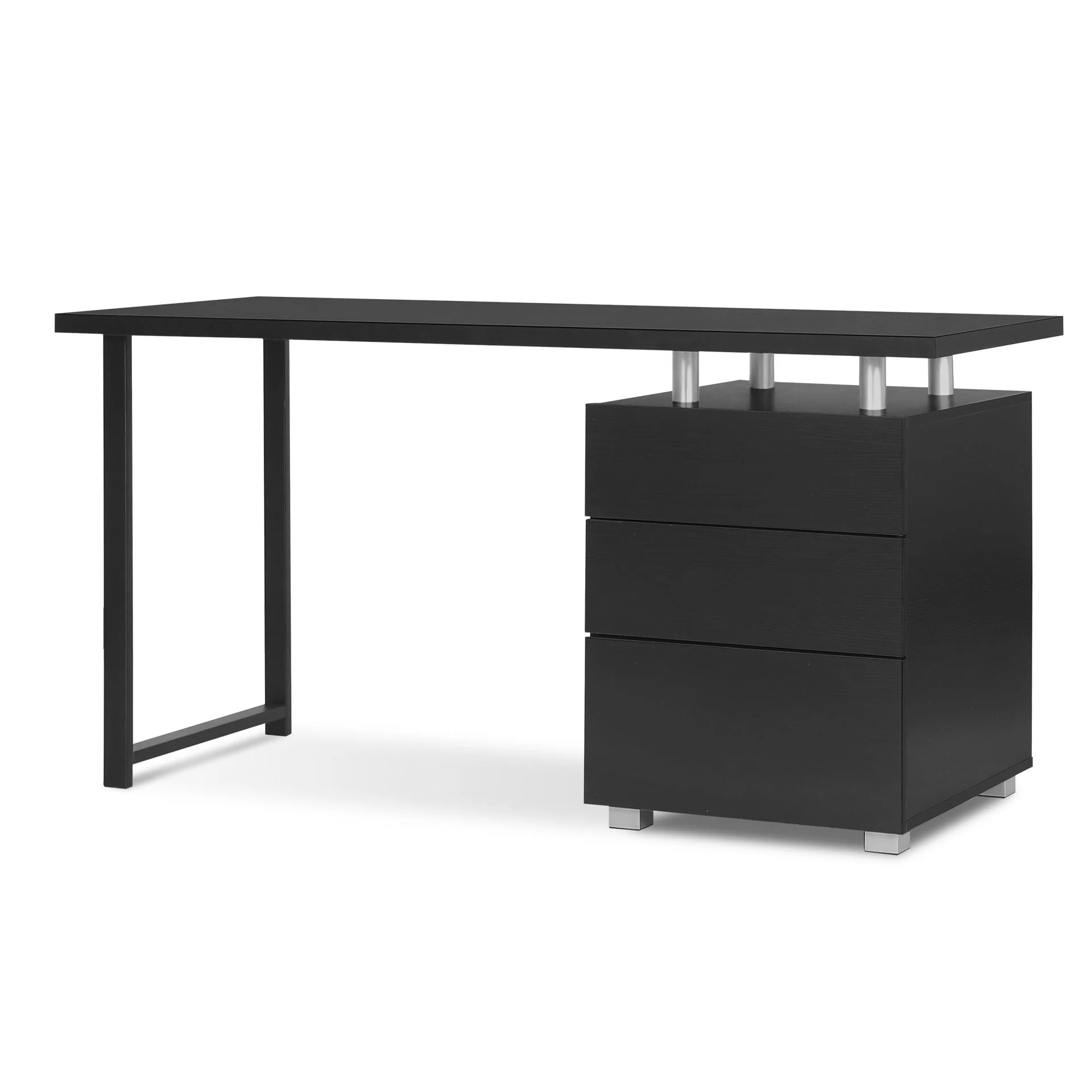 Karter Computer Desk with Drawers - Black - Image 8