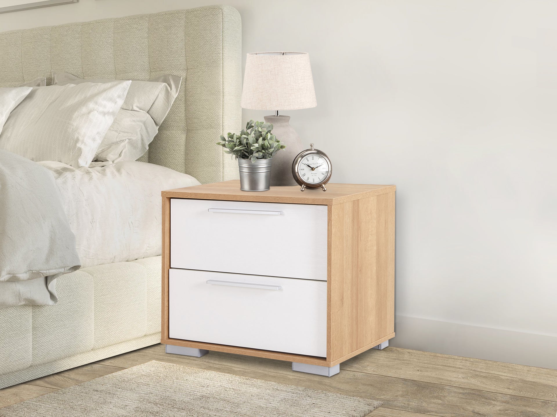 KAWEKA Wooden Bedside Table - Oak - Image 11